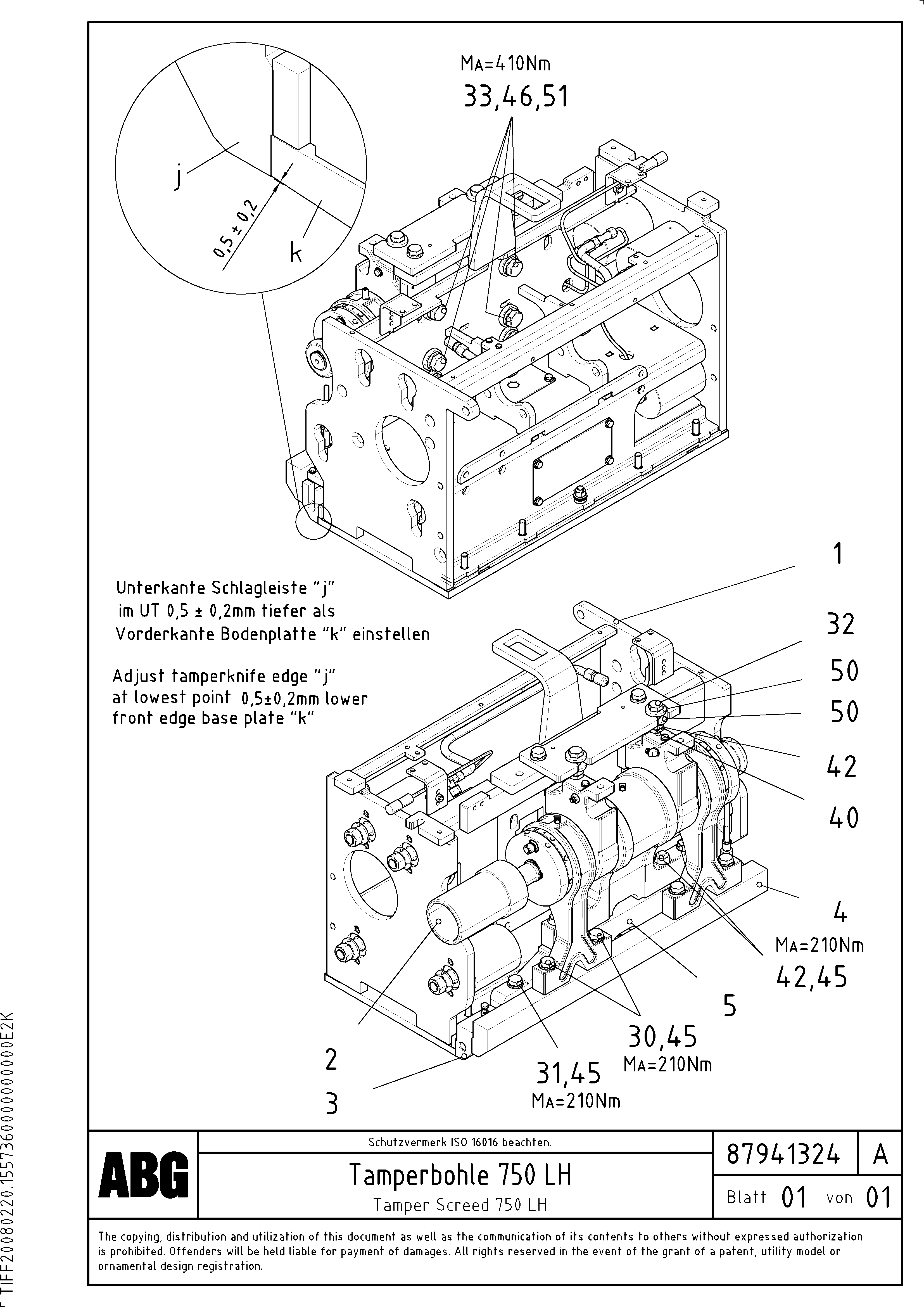 Схема запчастей Volvo VDT-V 88 GTC - 76128 Tamper screed for extension VDT-V 88 ETC SCREEDS 3,0 - 9,0M ABG9820