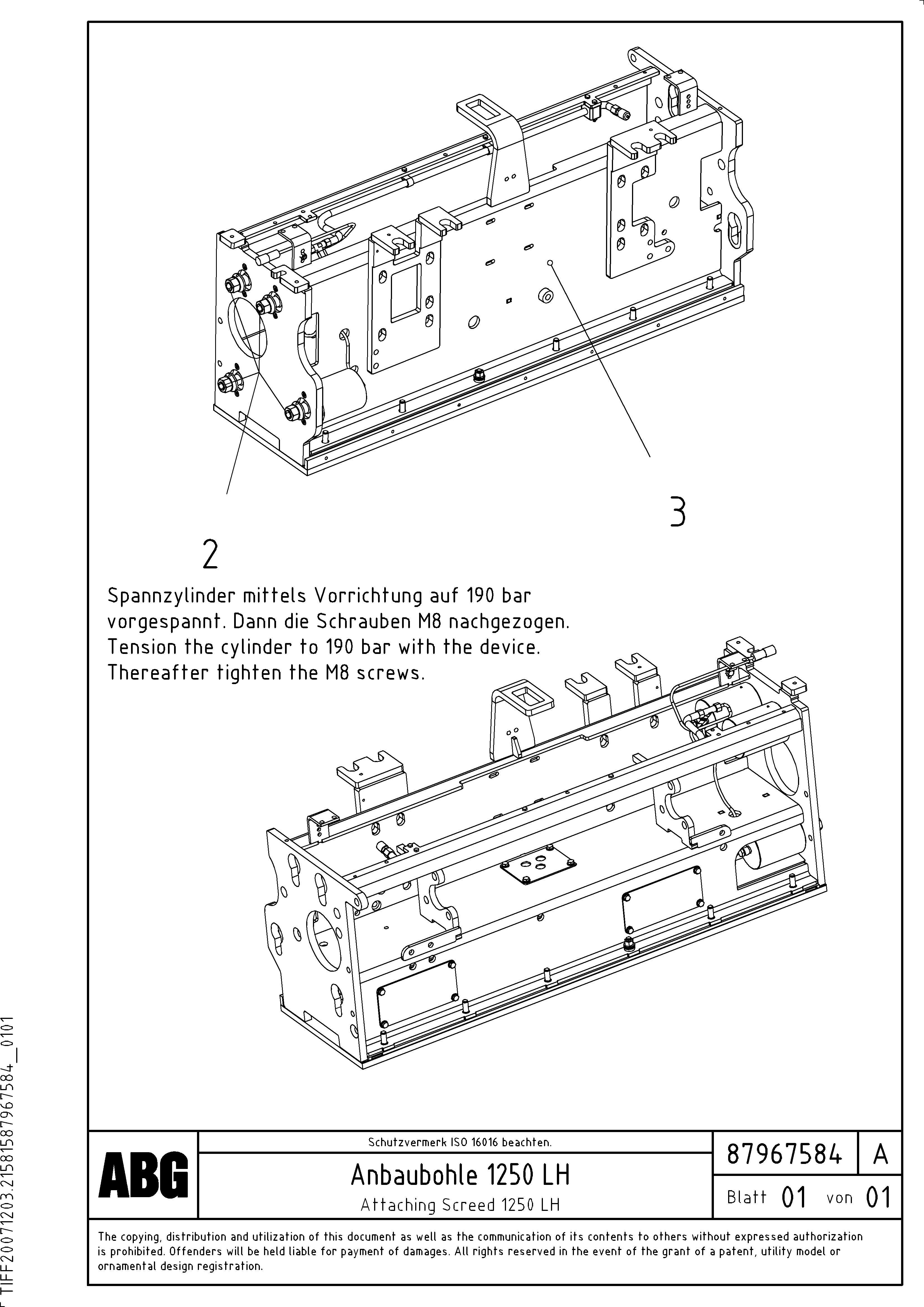 Схема запчастей Volvo VDT-V 88 GTC - 77156 Attaching screed for extension VDT-V 88 ETC ATT. SCREEDS 3,0 - 9,0M ABG8820, ABG8820B