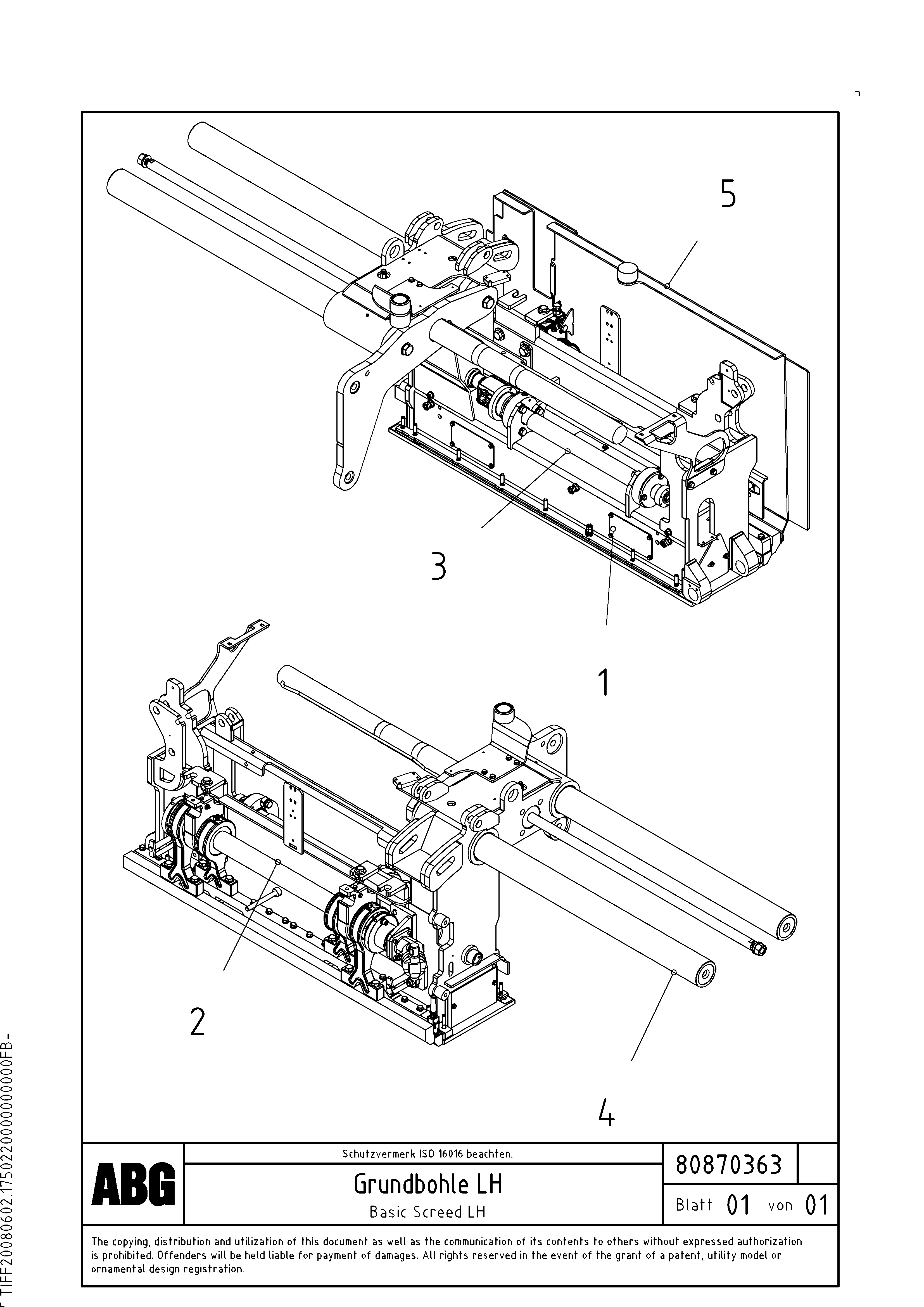 Схема запчастей Volvo VDT-V 88 GTC - 74685 Basic screed VDT-V 88 ETC ATT. SCREEDS 3,0 - 9,0M ABG7820, ABG7820B