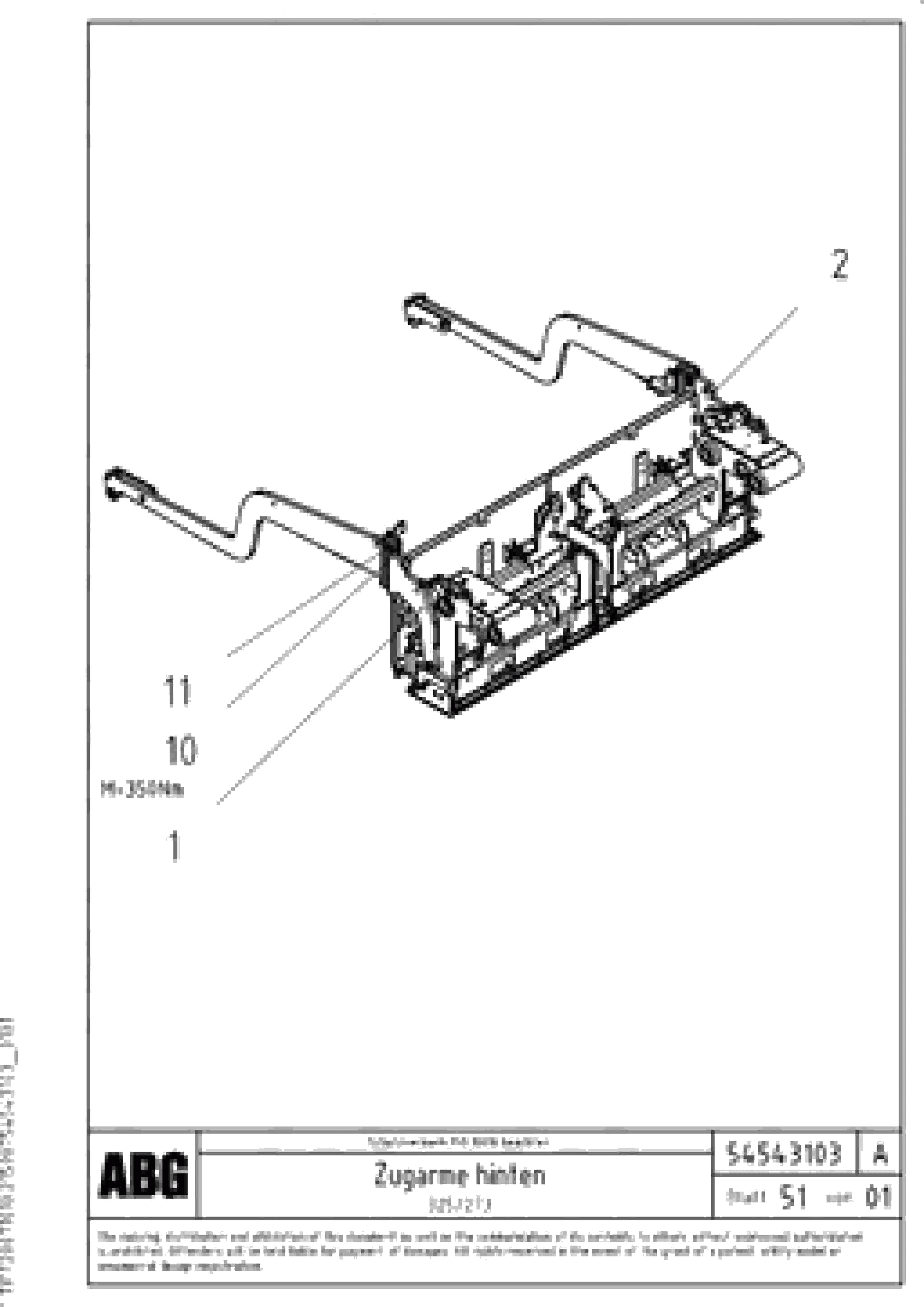 Схема запчастей Volvo VDT-V 88 GTC - 78965 Towing arms rear VDT-V 88 GTC ATT. SCREEDS 3,0 - 9,0M ABG9820