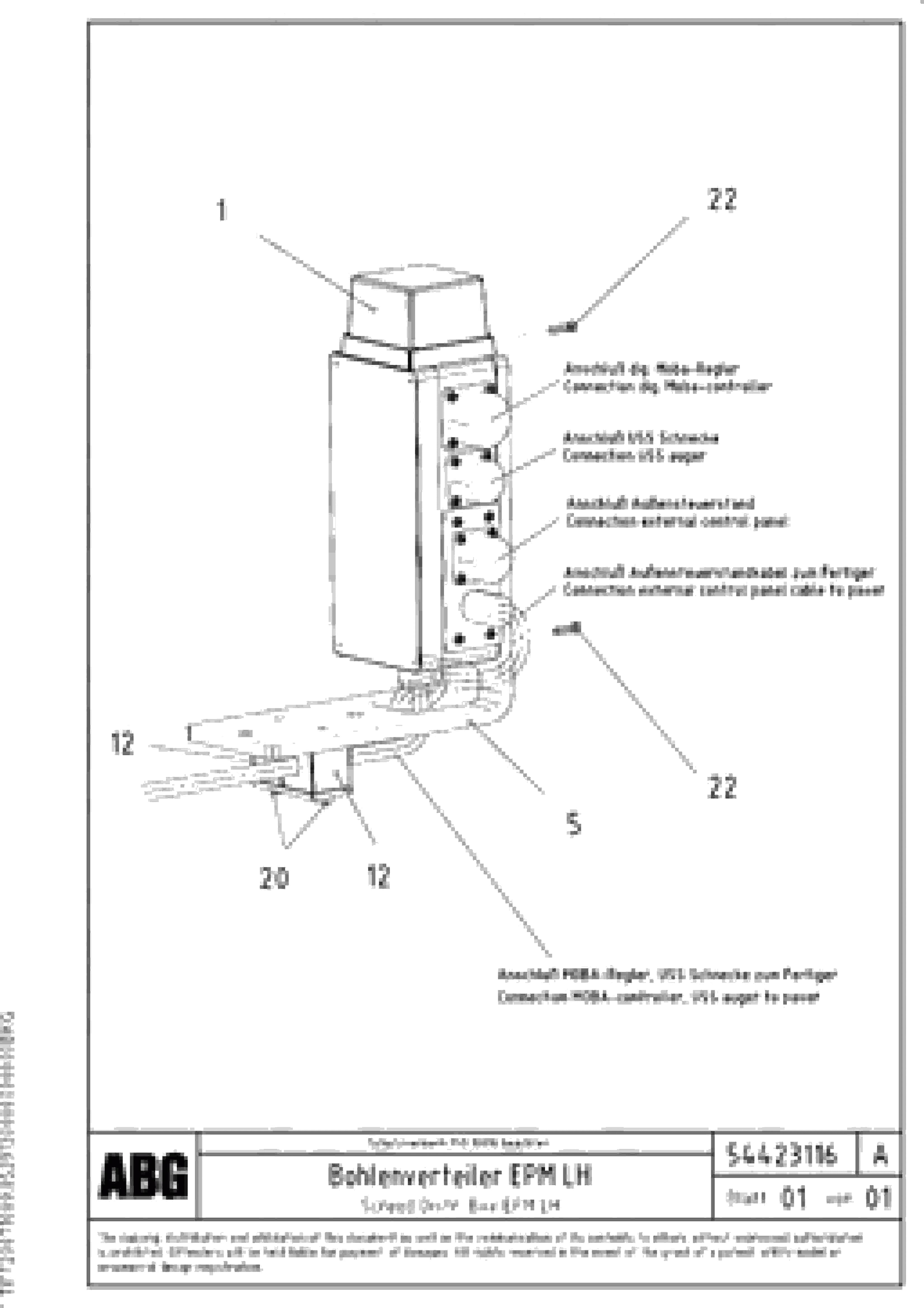 Схема запчастей Volvo VB-T 78 ETC - 69285 Distribution box on screed for EPM (Electronic Paver Management) VB-T 78 ETC ATT. SCREEDS 2,5 - 8,0M ABG6820