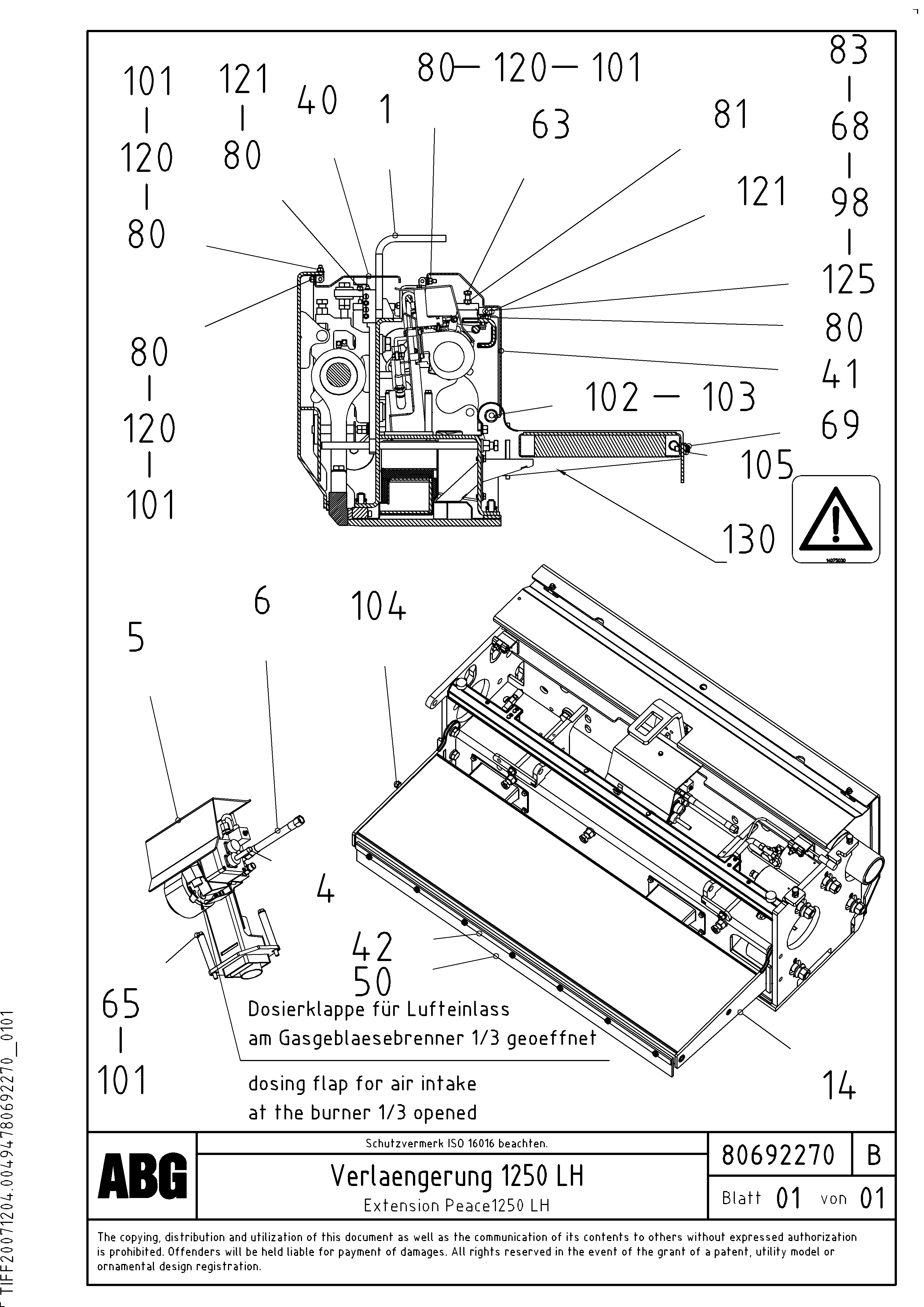 Схема запчастей Volvo VB-T 78 GTC - 63267 Extension VB-T 78 GTC ATT. SCREEDS 2,5 - 8,0M ABG5820