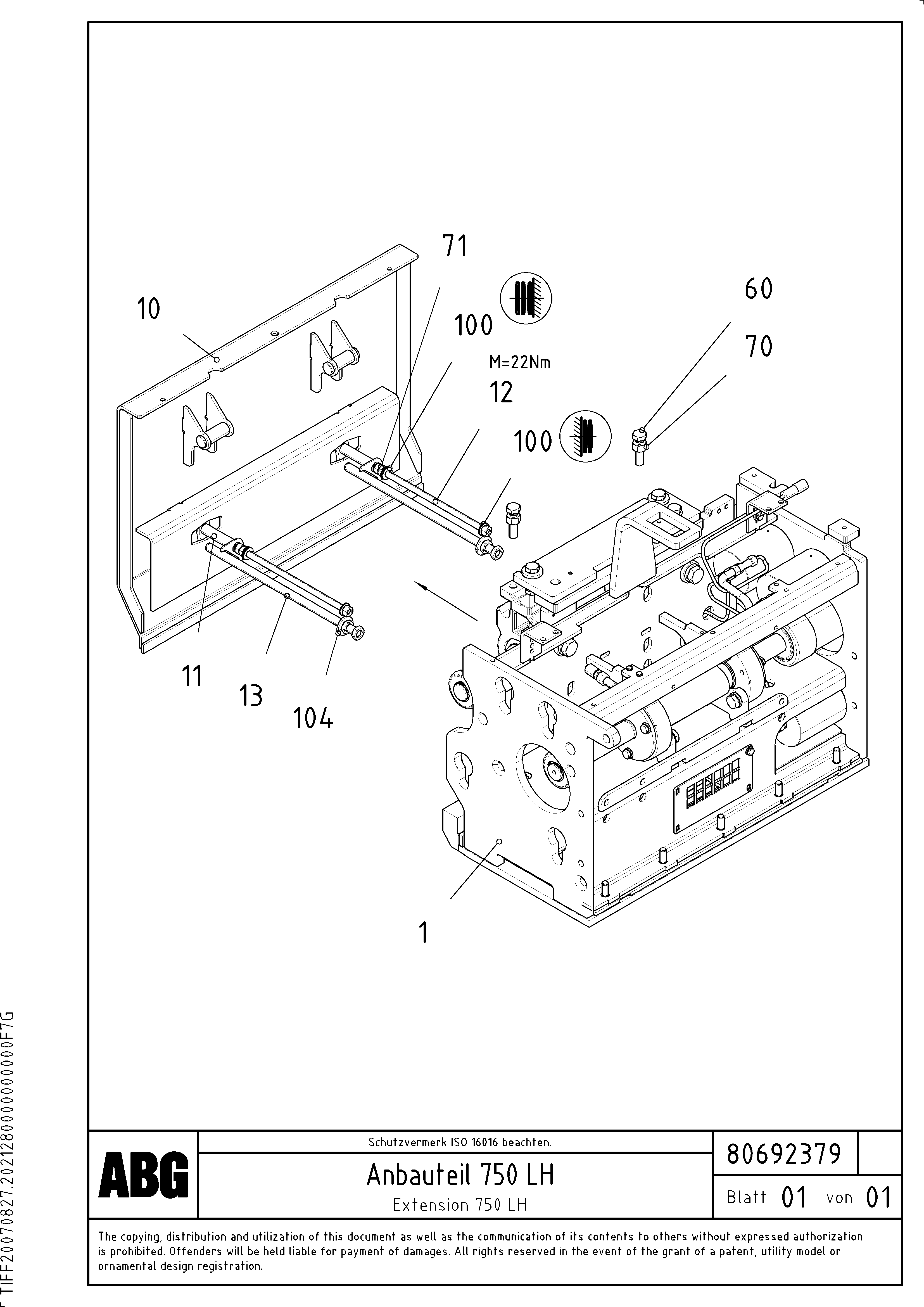 Схема запчастей Volvo VB-T 78 GTC - 63274 Extension VB-T 78 GTC ATT. SCREEDS 2,5 - 8,0M ABG5820