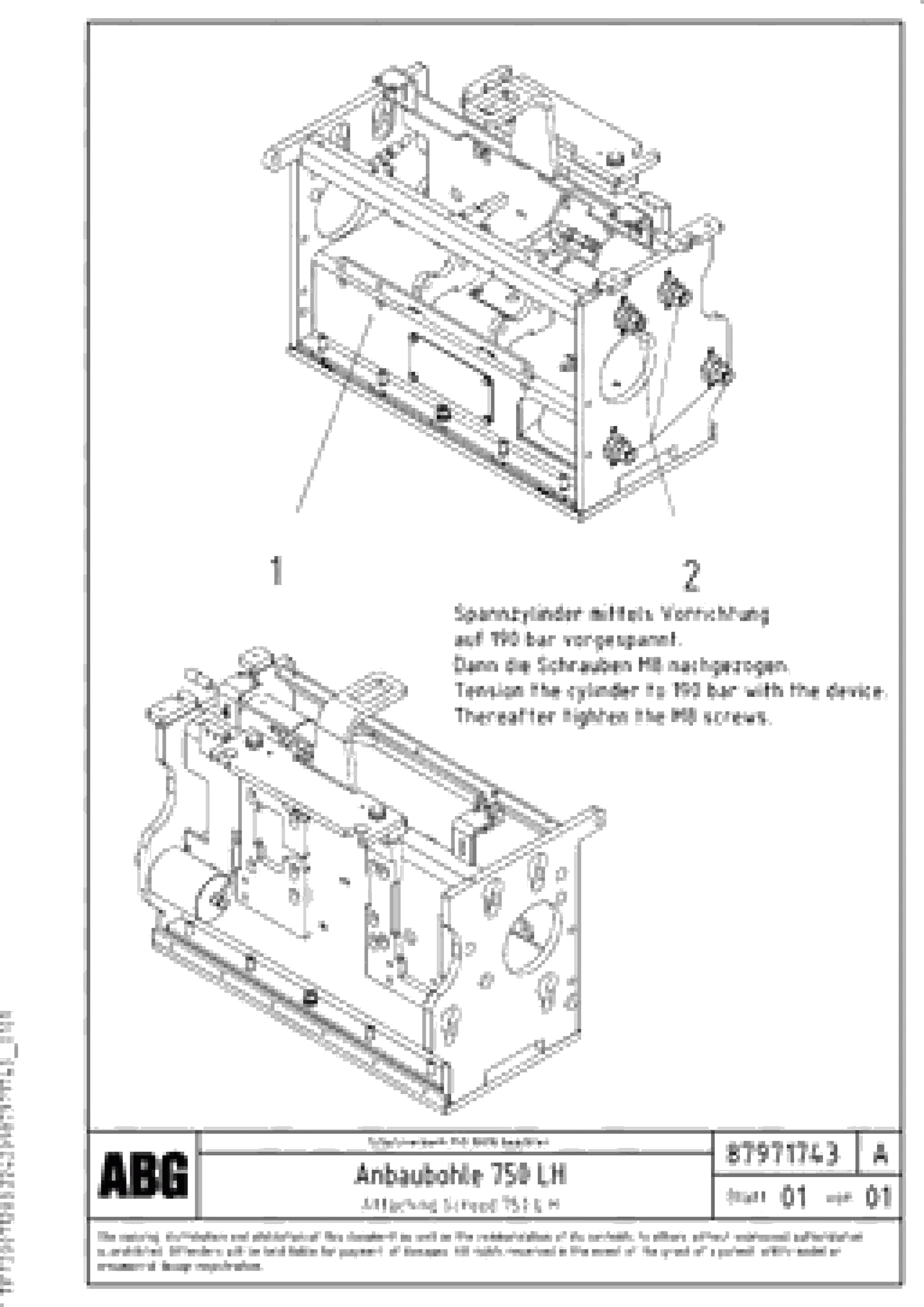 Схема запчастей Volvo VB 79 ETC - 63570 Attaching screed for extension VB 79 ETC ATT. SCREEDS 2,5 - 9,0M ABG8820, ABG8820B