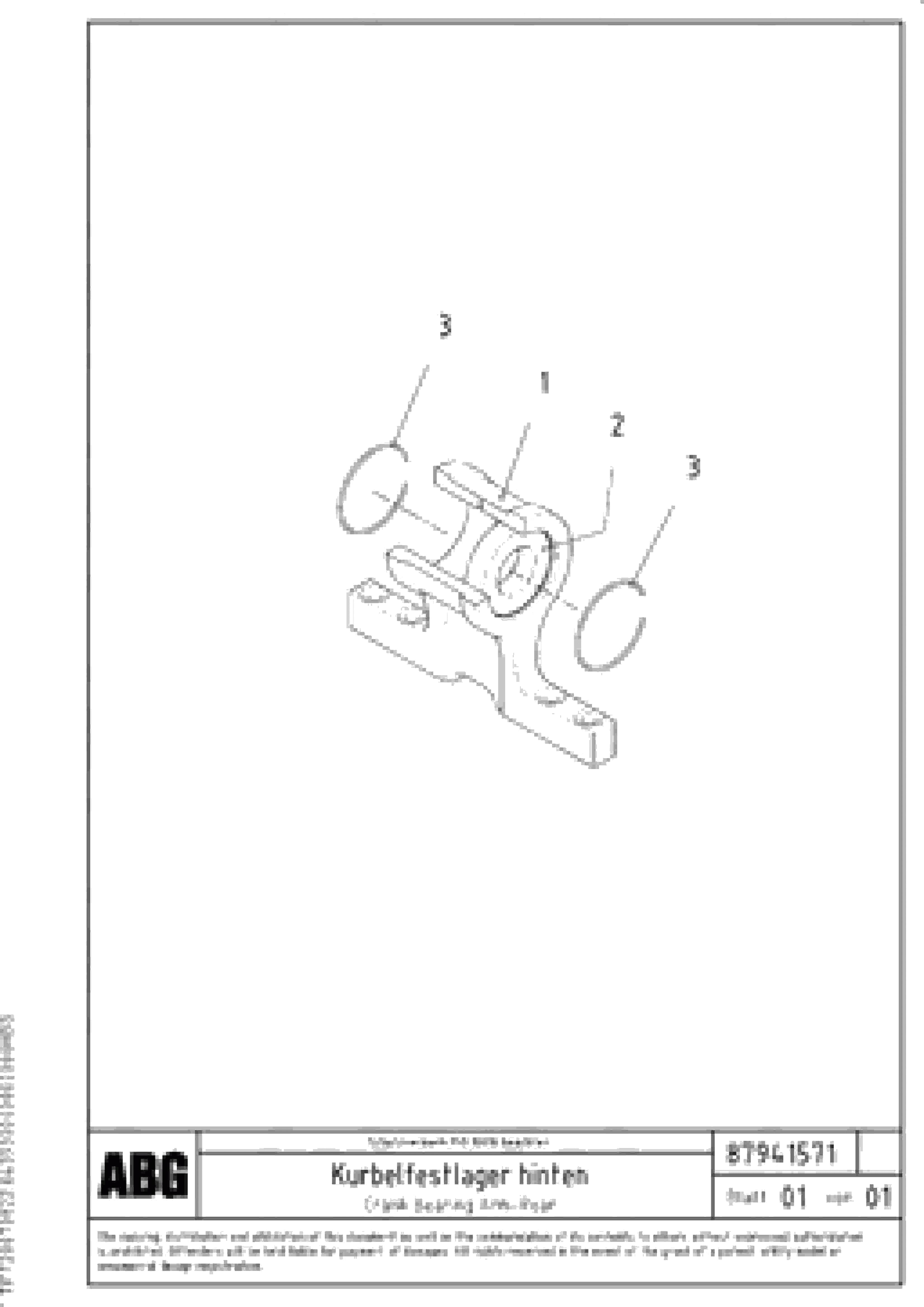 Схема запчастей Volvo VDT-V 89 ETC - 64253 Crank bearing arm for extension VDT-V 89 ETC ATT. SCREEDS 3,0 - 9,0M ABG9820