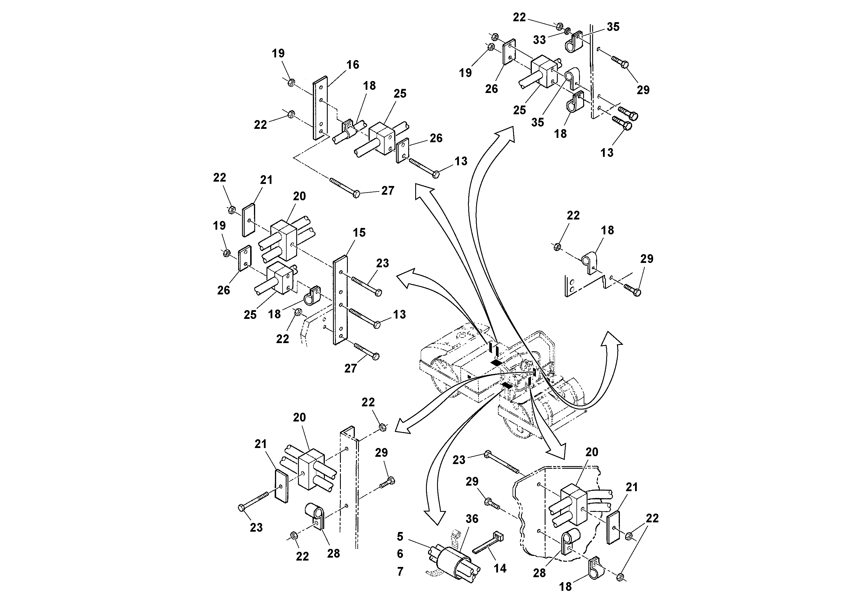 Схема запчастей Volvo DD90/DD90HF S/N 197375 - - 93235 Traction Hoses Installation 