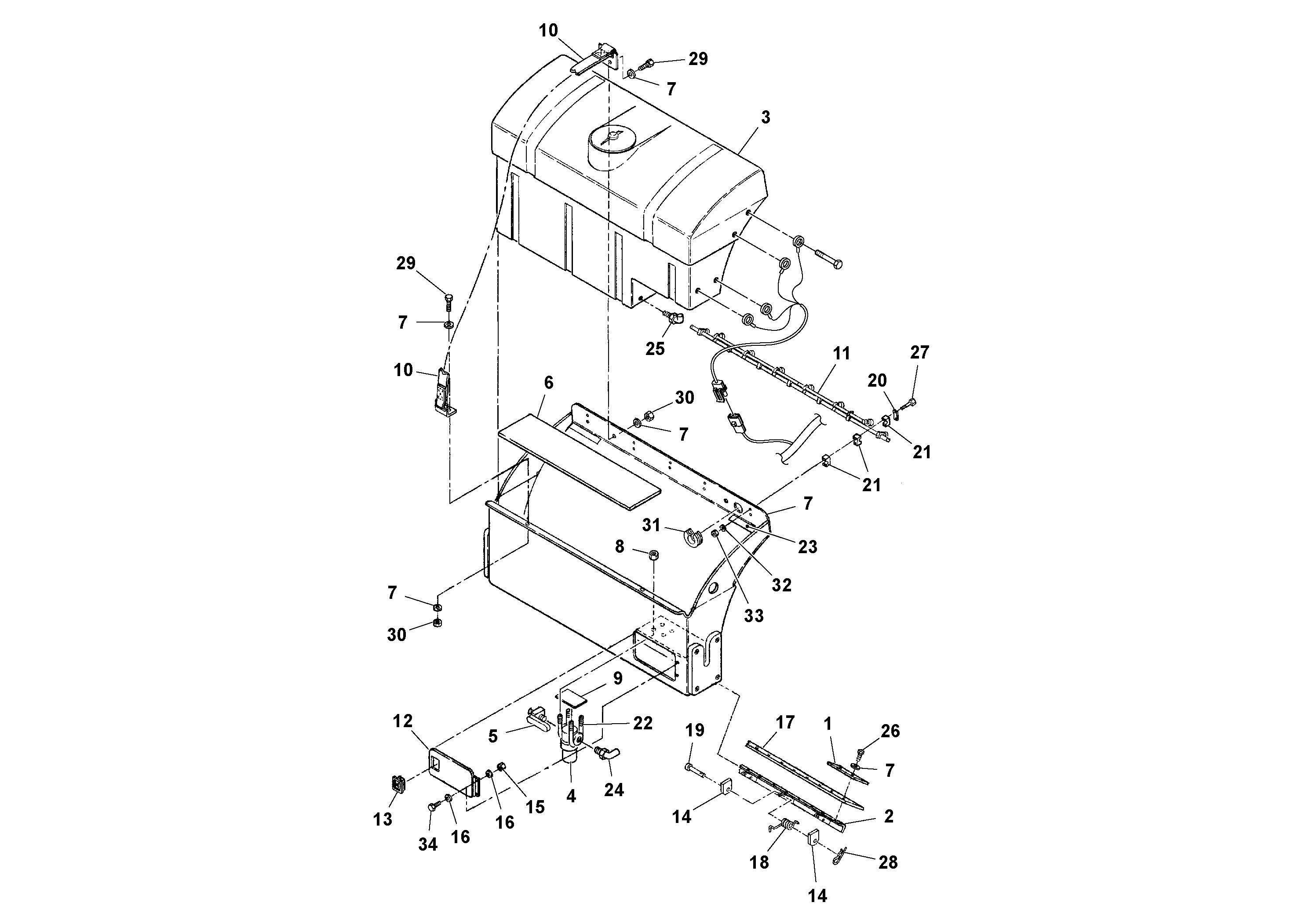 Схема запчастей Volvo DD90/DD90HF S/N 197375 - - 94818 Water Tank Installation 