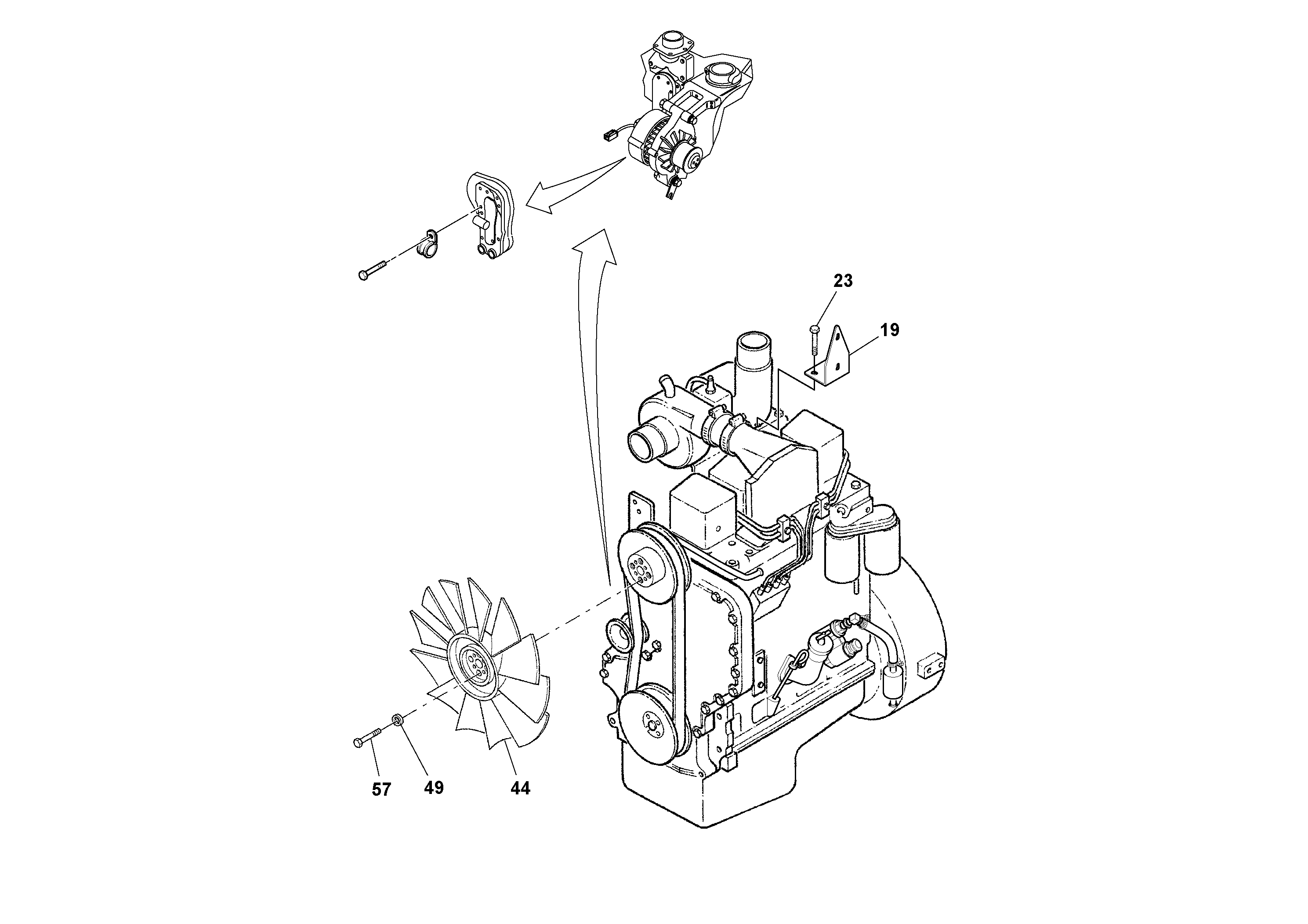 Схема запчастей Volvo DD90/DD90HF S/N 197375 - - 94811 Engine Installation 