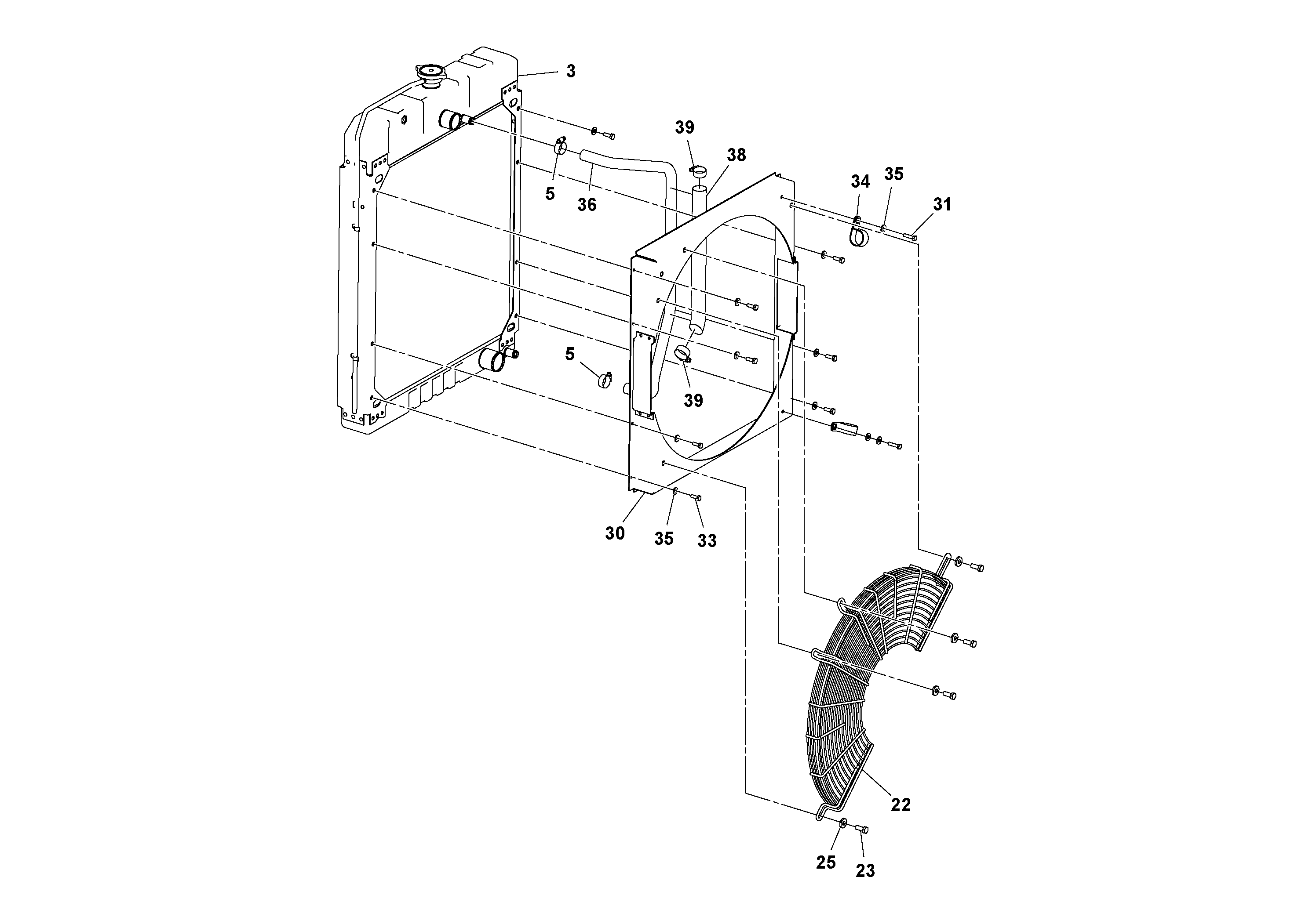 Схема запчастей Volvo DD90/DD90HF S/N 197375 - - 99656 Radiator and Oil Cooler Assembly 