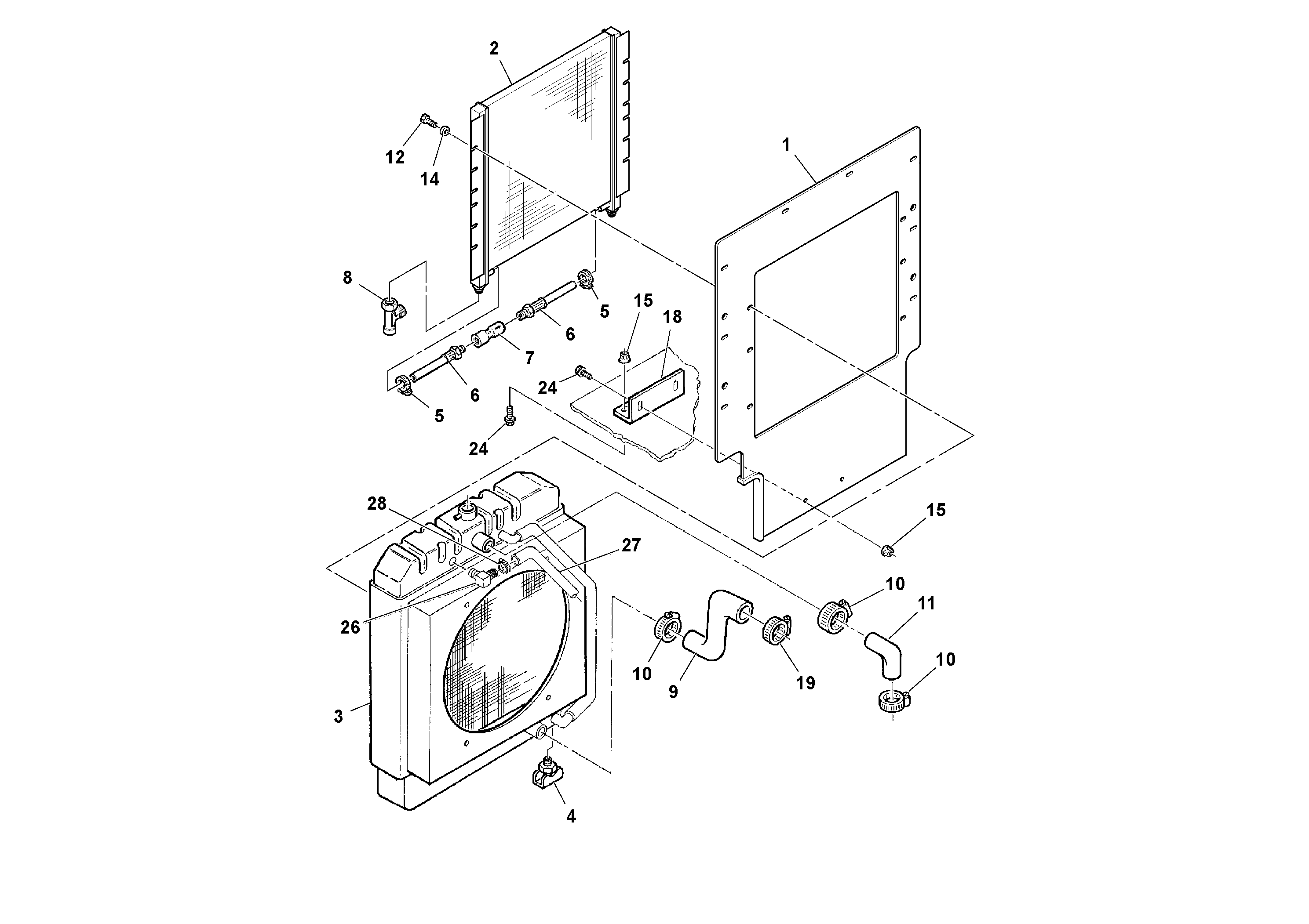 Схема запчастей Volvo DD90/DD90HF S/N 197375 - - 99956 Radiator and Oil Cooler Assembly 