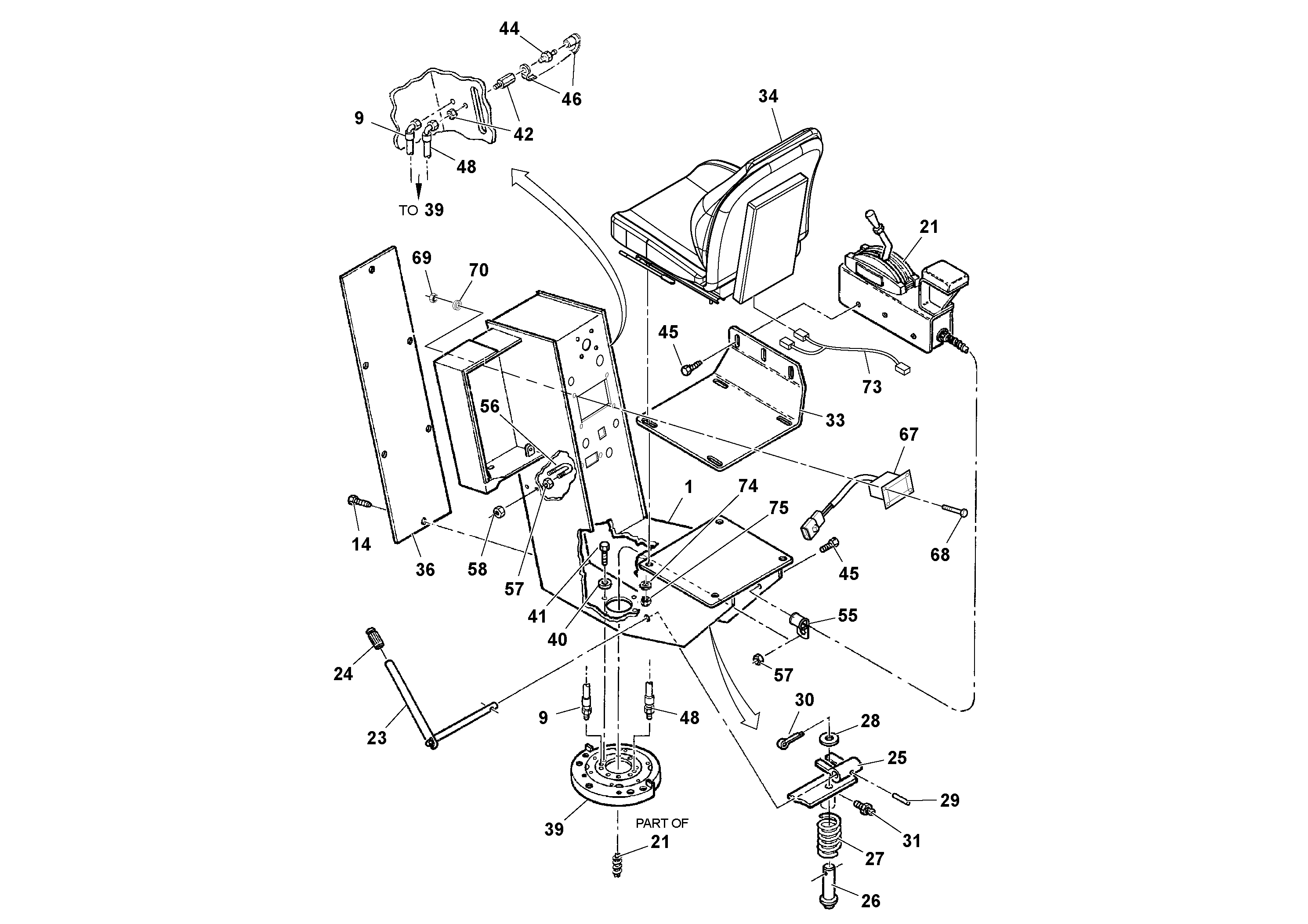 Схема запчастей Volvo DD90/DD90HF S/N 197375 - - 92653 Console Assembly 