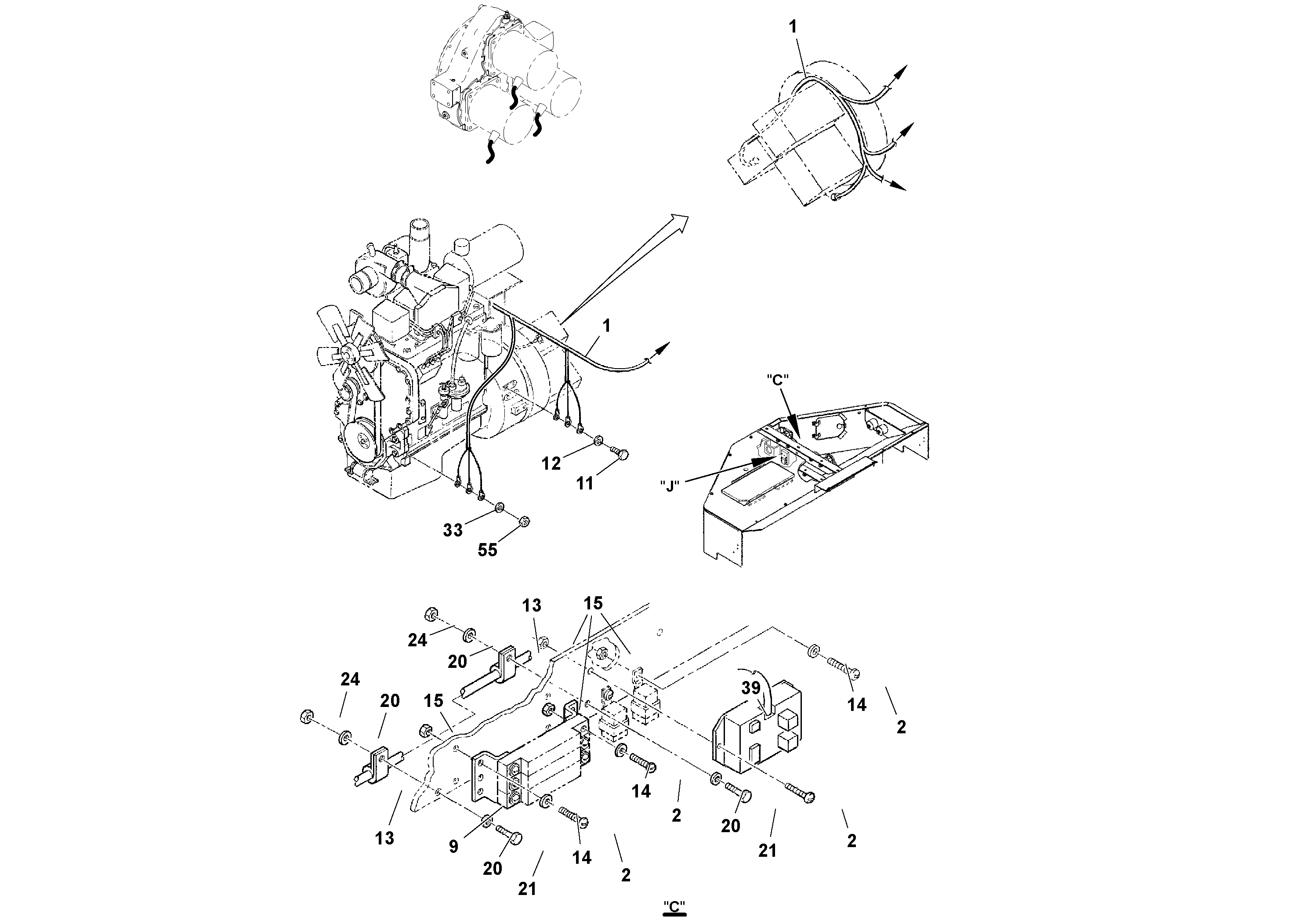 Схема запчастей Volvo DD90/DD90HF S/N 197375 - - 98252 Cable Harness Installation 