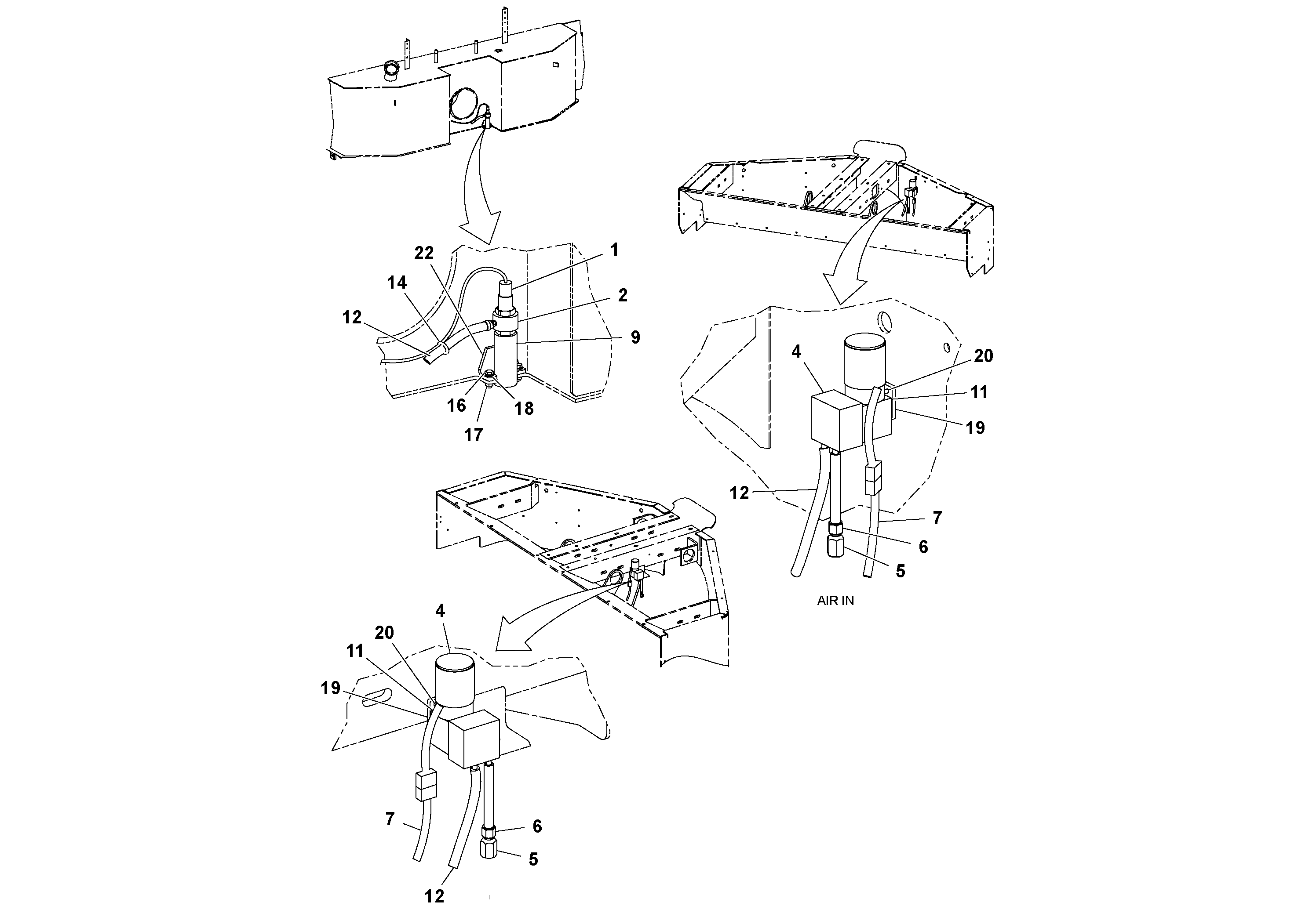 Схема запчастей Volvo DD90/DD90HF S/N 197375 - - 96889 Material Temperature Sensor Installation 