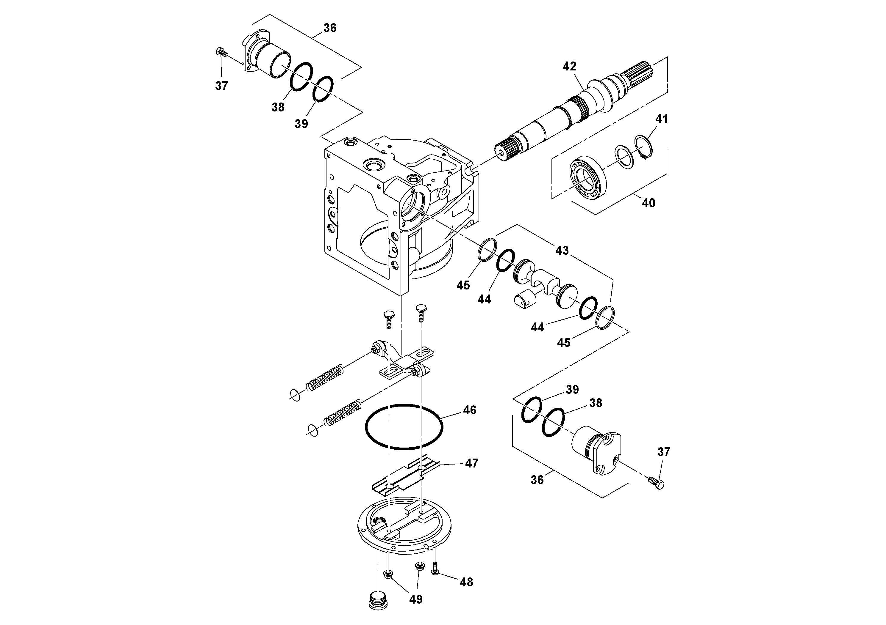 Схема запчастей Volvo DD90/DD90HF S/N 197375 - - 100545 Propulsion Pump 