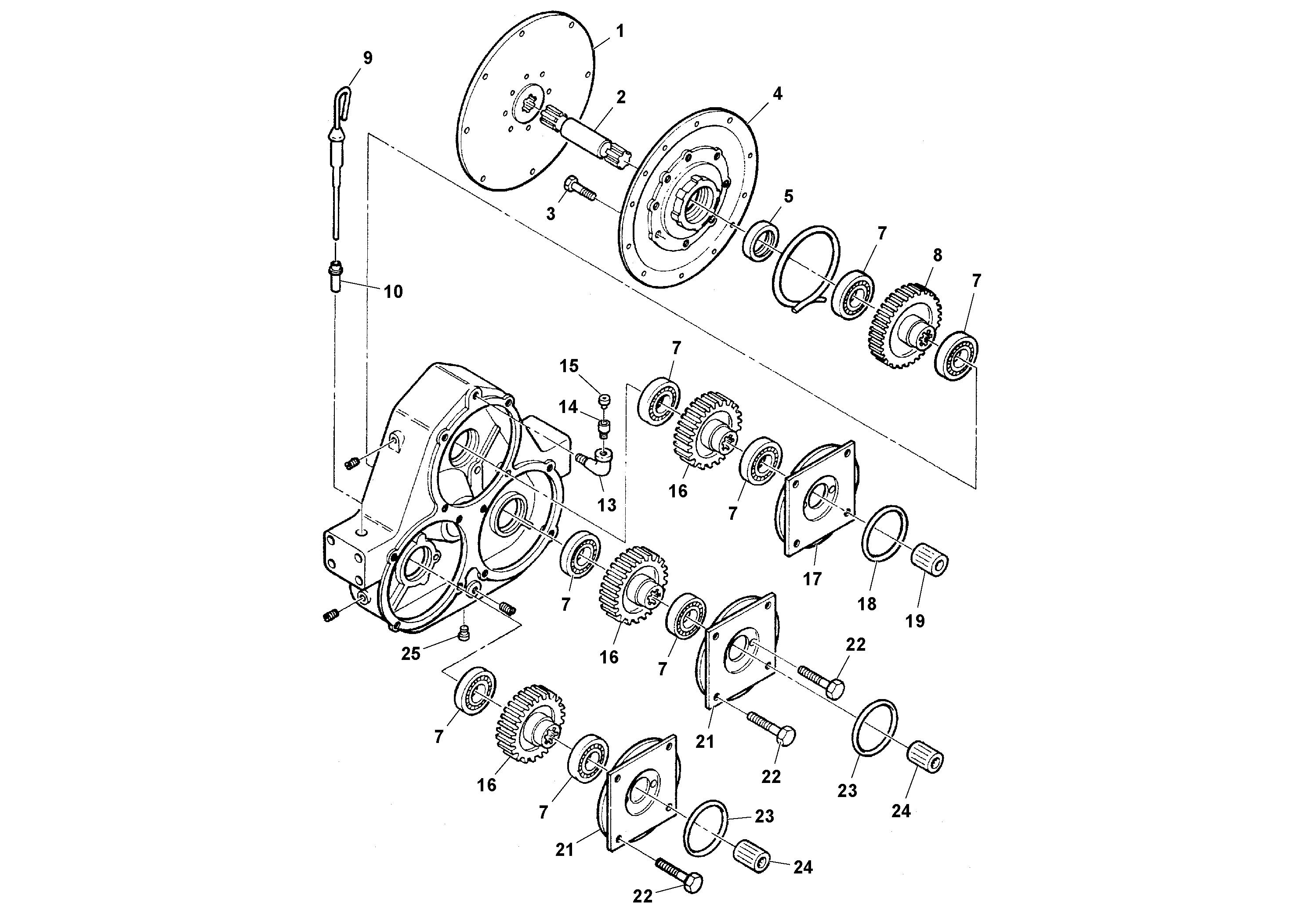 Схема запчастей Volvo DD90/DD90HF S/N 197375 - - 98208 Triple Pump Drive 