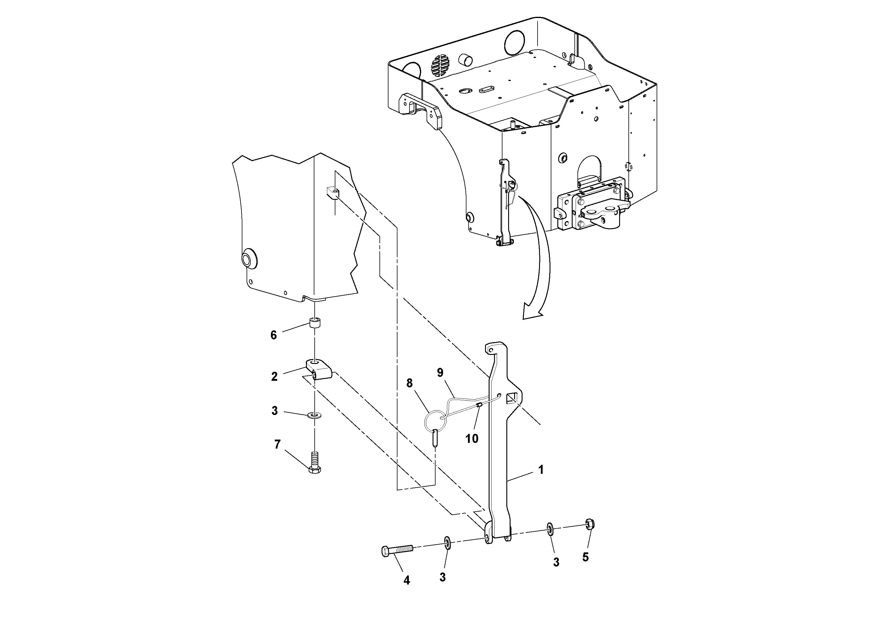 Схема запчастей Volvo DD14S/DD16 S/N 197600 - - 81250 Lock bar Assembly 