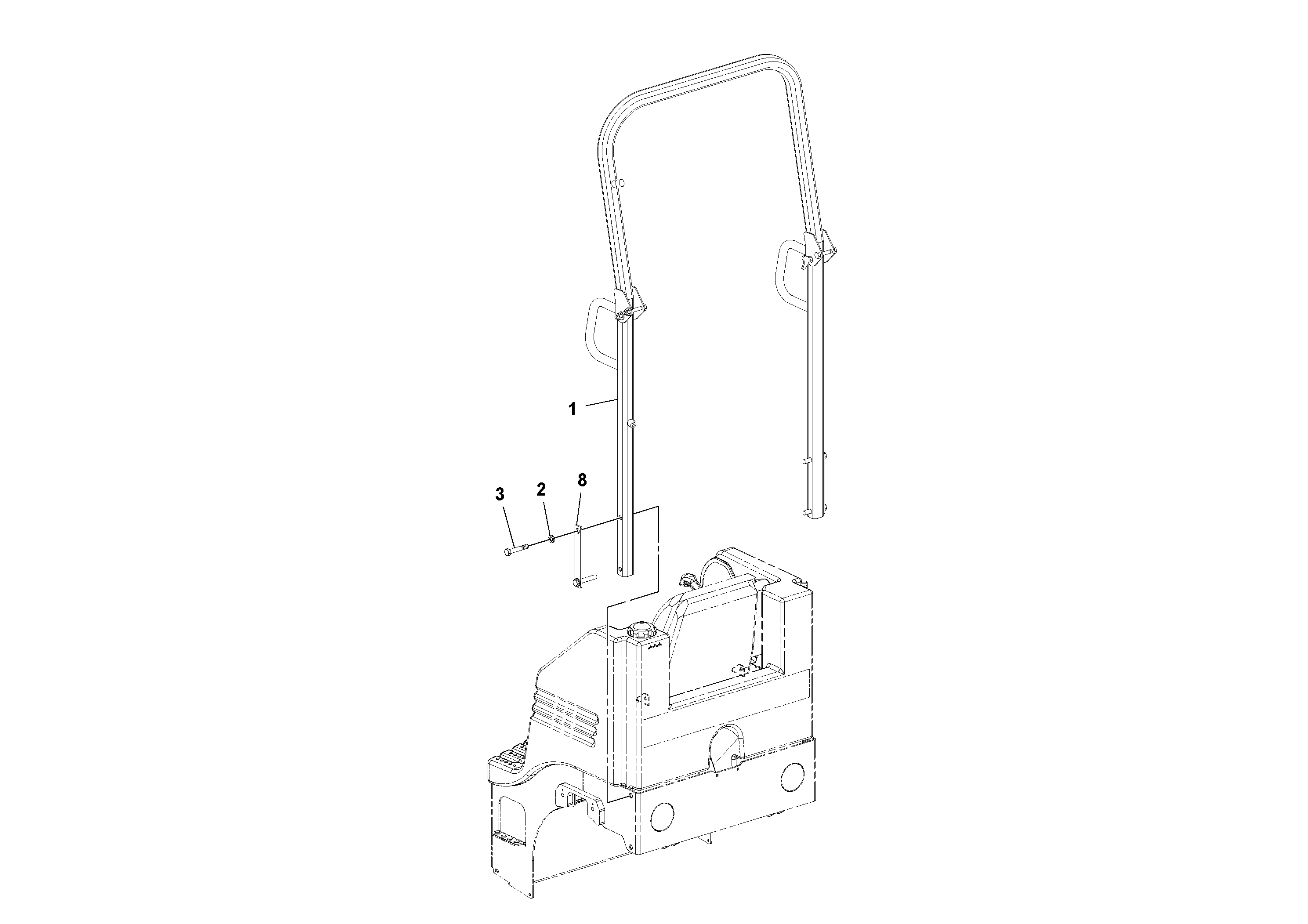 Схема запчастей Volvo DD14S/DD16 S/N 197600 - - 73309 Foldable ROPS Installation 