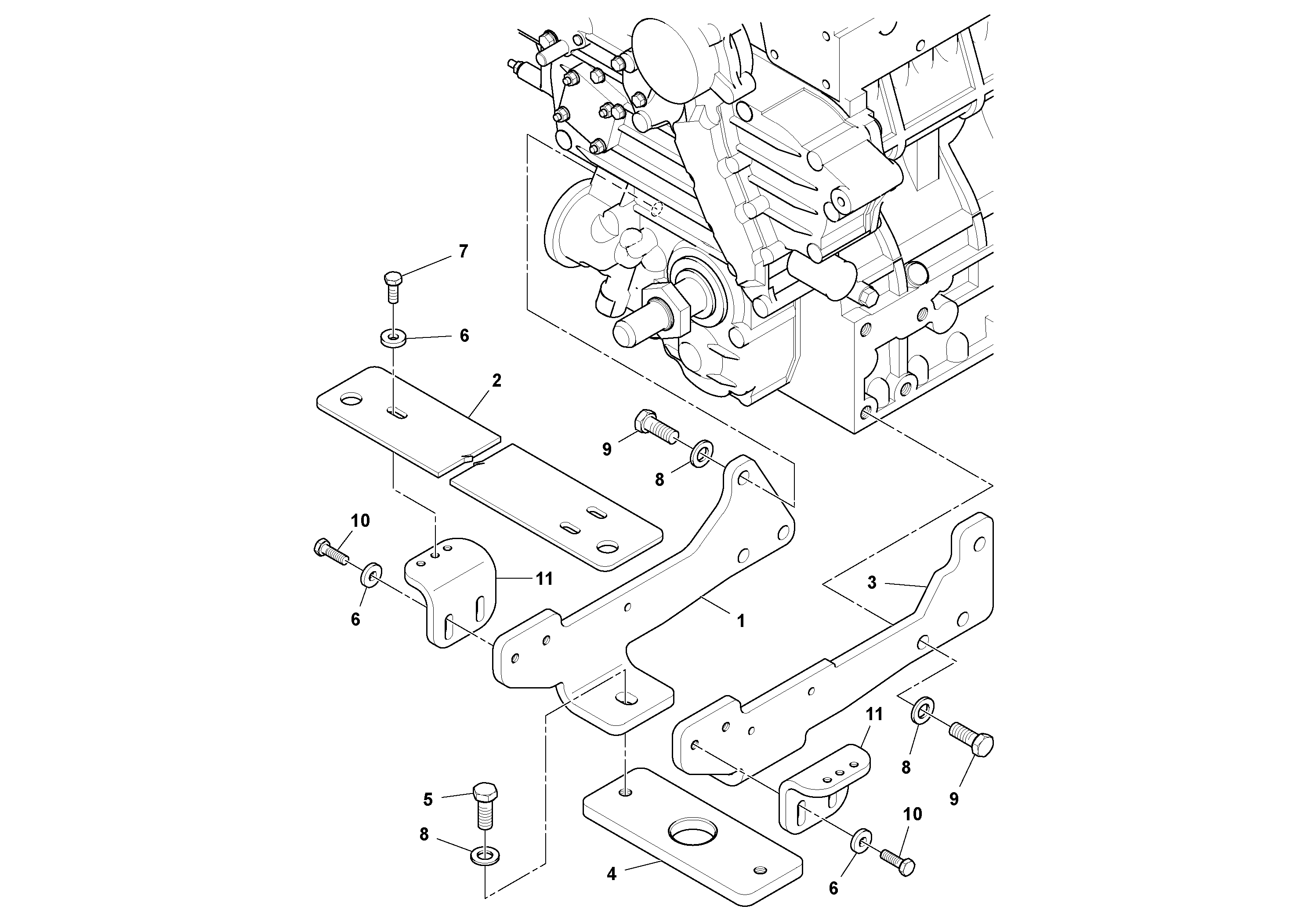 Схема запчастей Volvo CR24/CR30 S/N 197606 - - 100966 Radiator Mounting Installation 