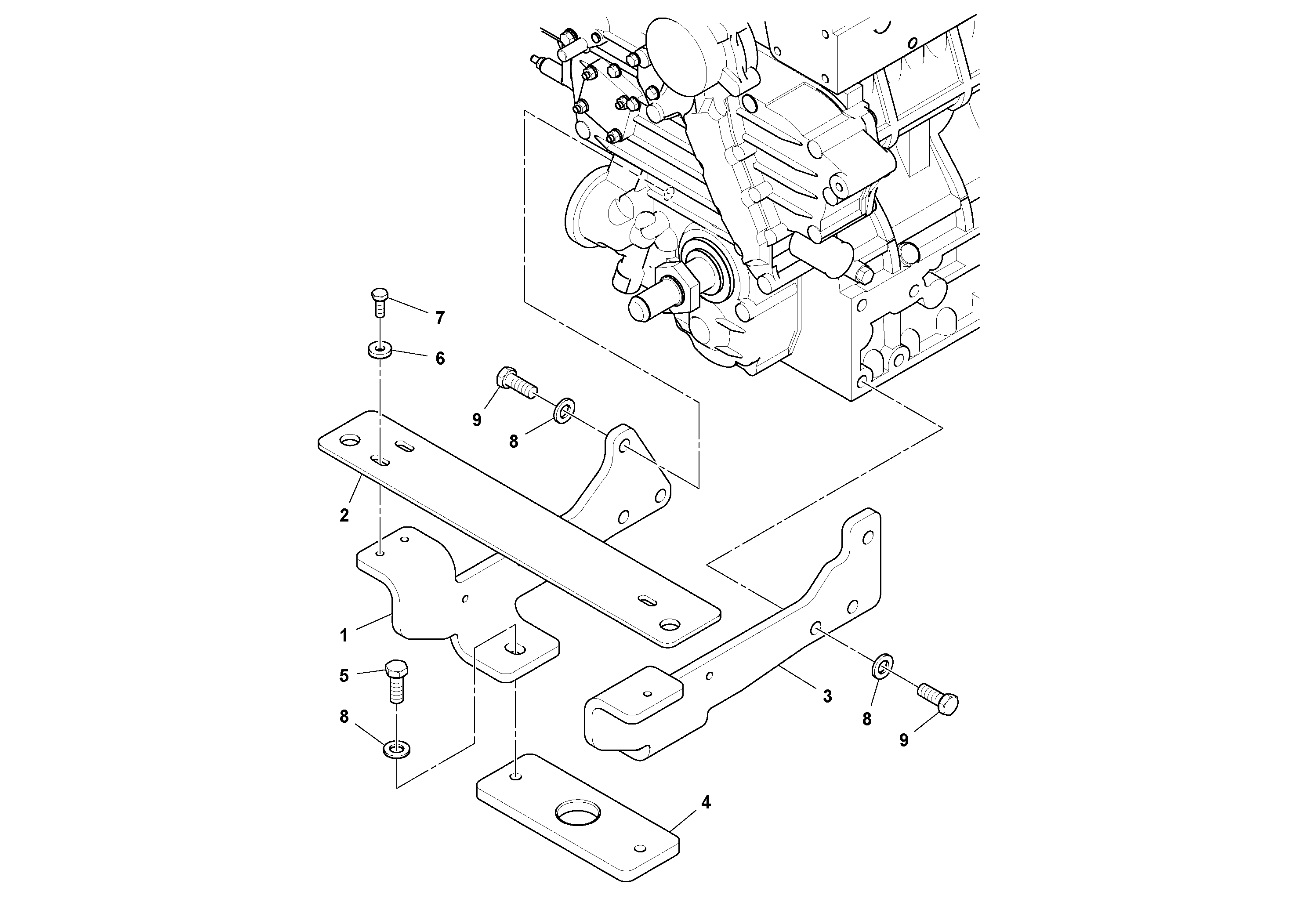 Схема запчастей Volvo CR24/CR30 S/N 197606 - - 106539 Radiator Mounting Installation 