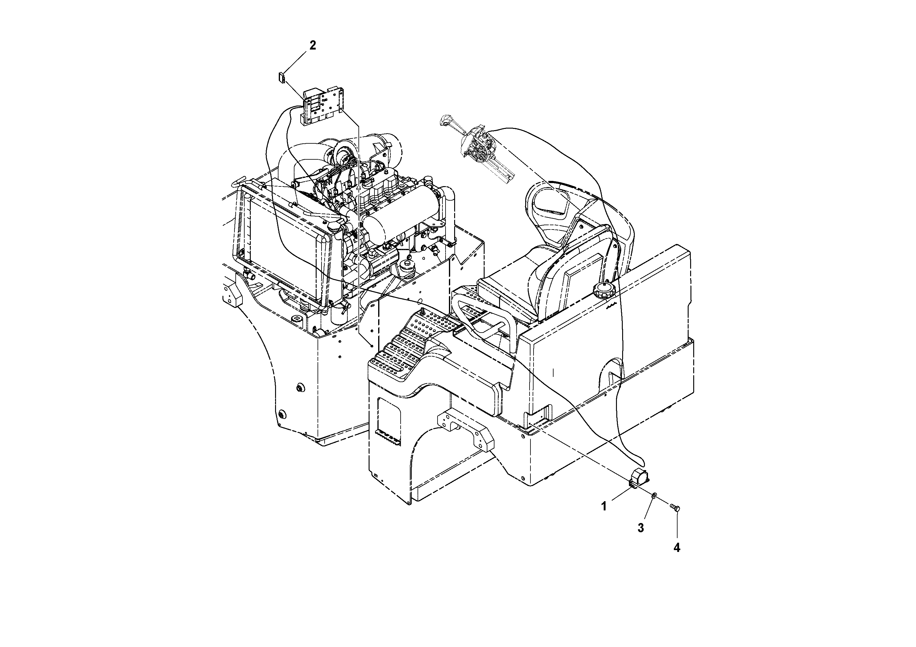 Схема запчастей Volvo CR24/CR30 S/N 197606 - - 37343 Back-up Alarm Installation 