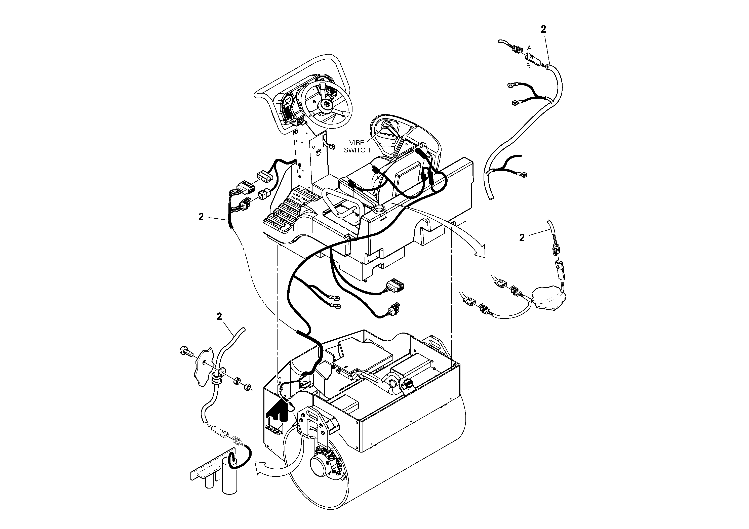 Схема запчастей Volvo CR24/CR30 S/N 197606 - - 37362 Cable harness assembly 