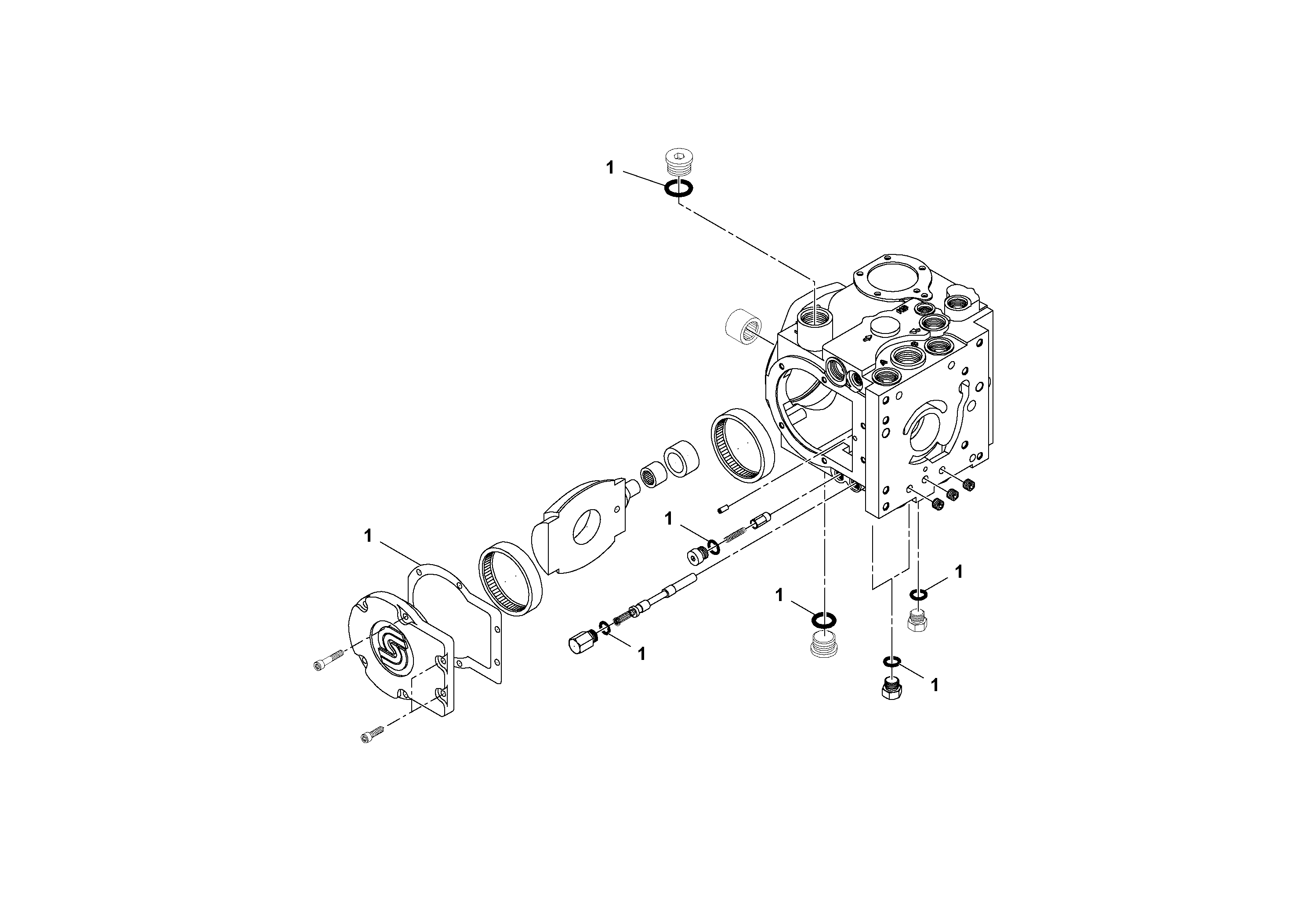 Схема запчастей Volvo CR24/CR30 S/N 197606 - - 37369 Propulsion Pump 