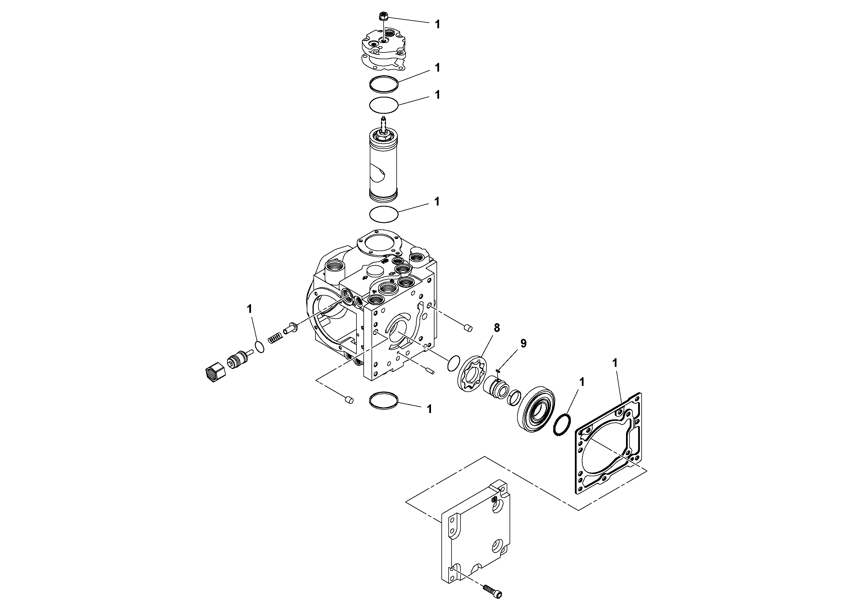 Схема запчастей Volvo CR24/CR30 S/N 197606 - - 37370 Propulsion Pump 