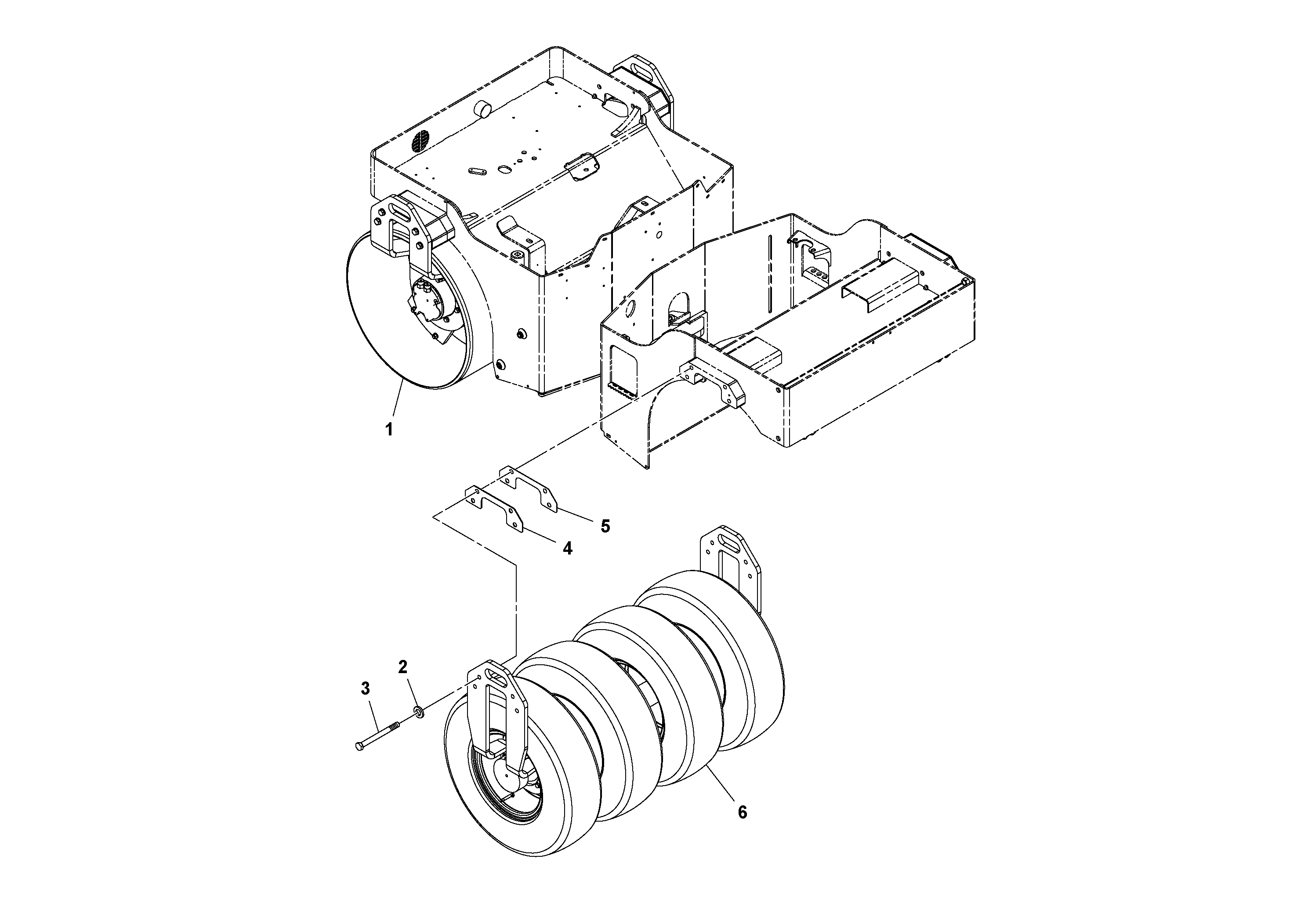 Схема запчастей Volvo CR24/CR30 S/N 197606 - - 37375 Drum/wheel and tire installation 