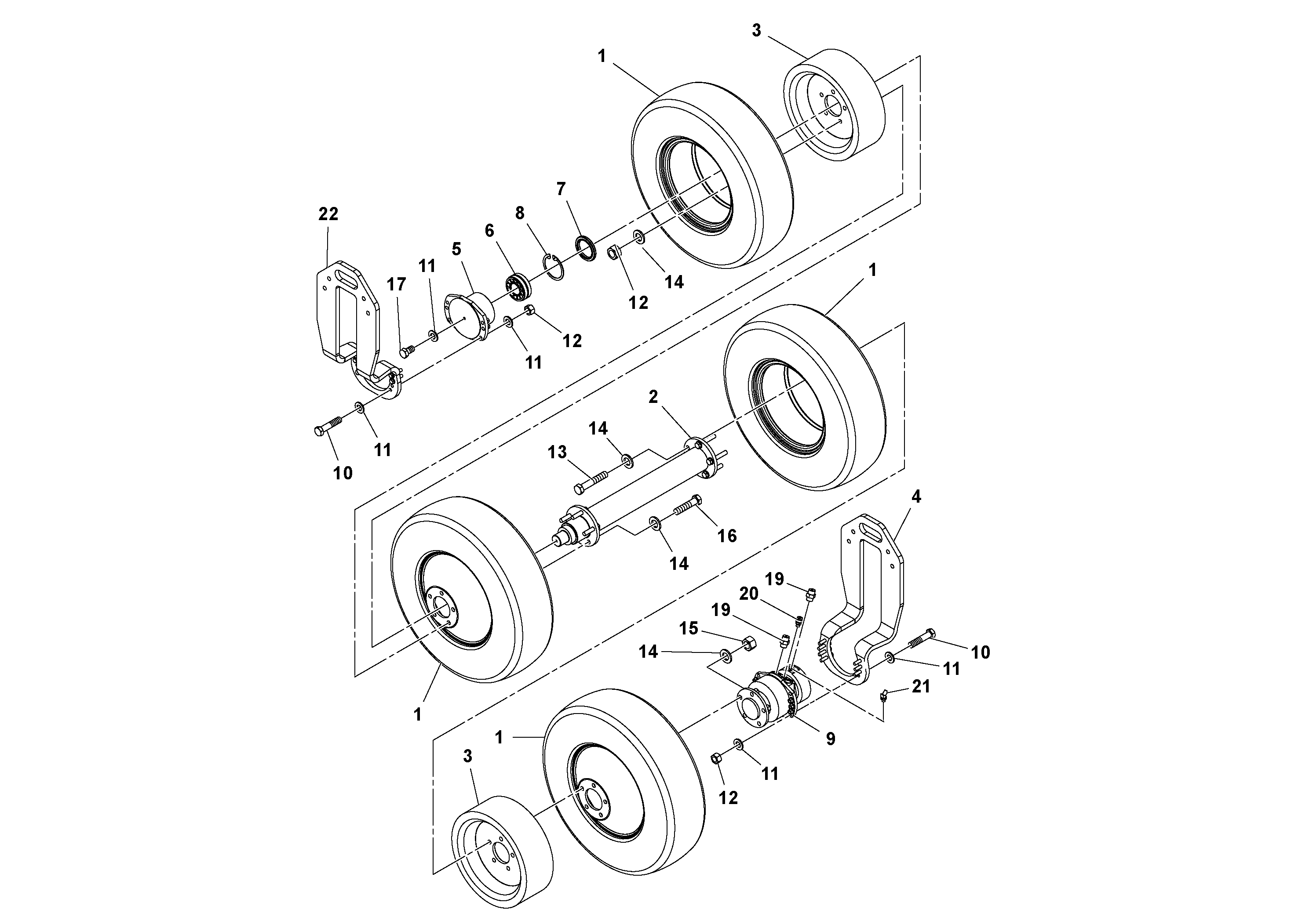 Схема запчастей Volvo CR24/CR30 S/N 197606 - - 100951 Tire and Wheel Assembly 