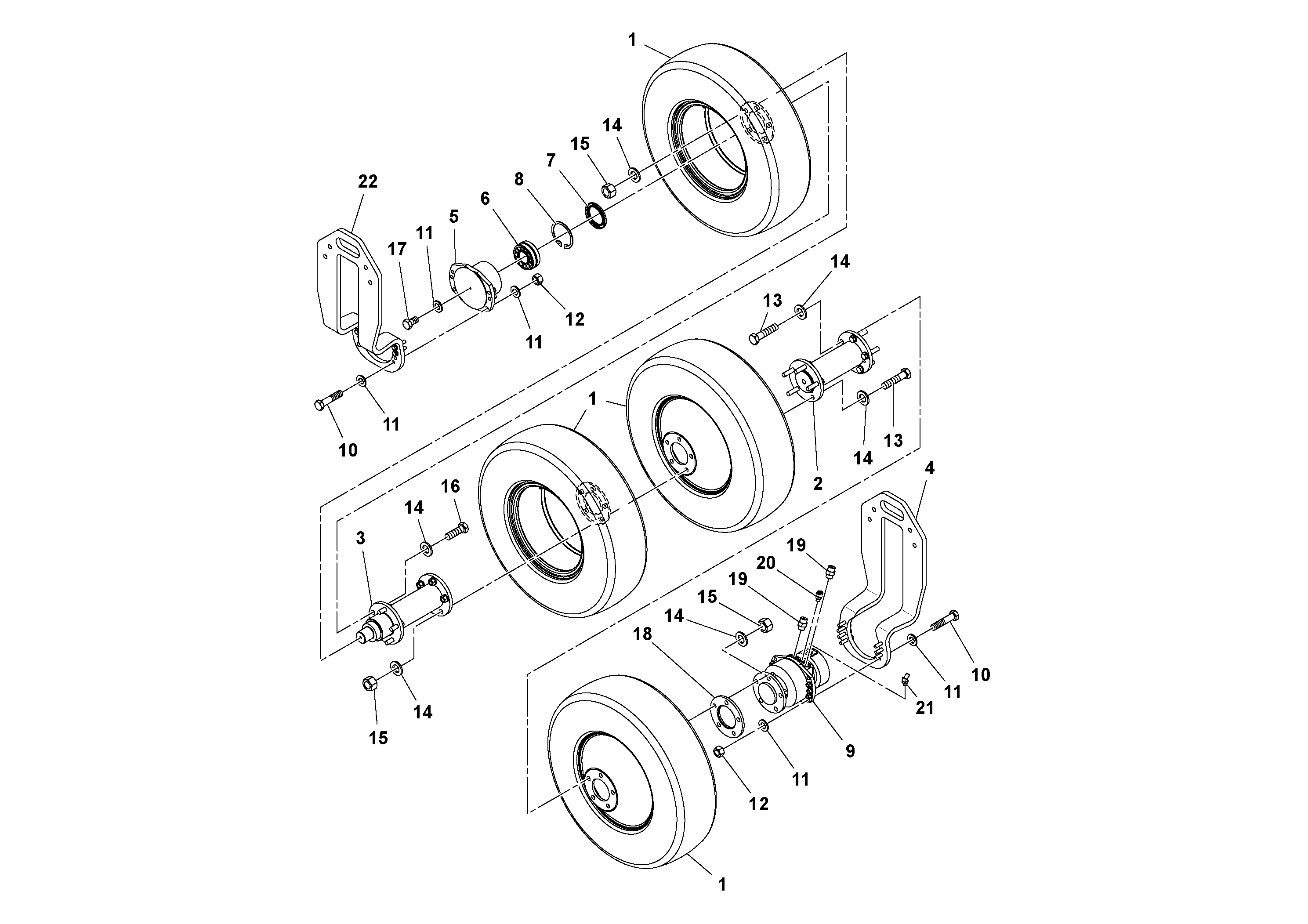 Схема запчастей Volvo CR24/CR30 S/N 197606 - - 96426 Tire and Wheel Assembly 