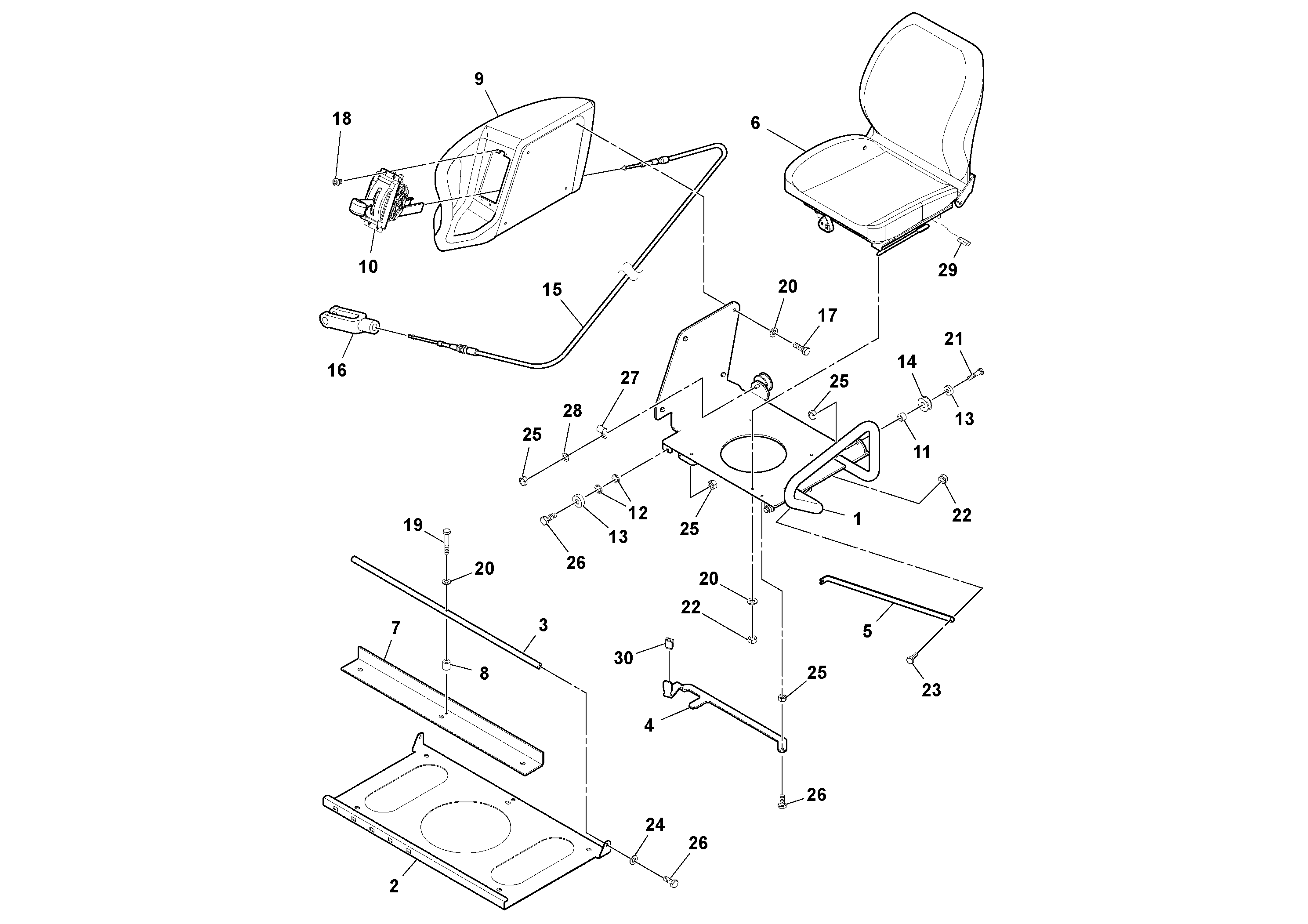 Схема запчастей Volvo CR24/CR30 S/N 197606 - - 15747 Seat Assembly 