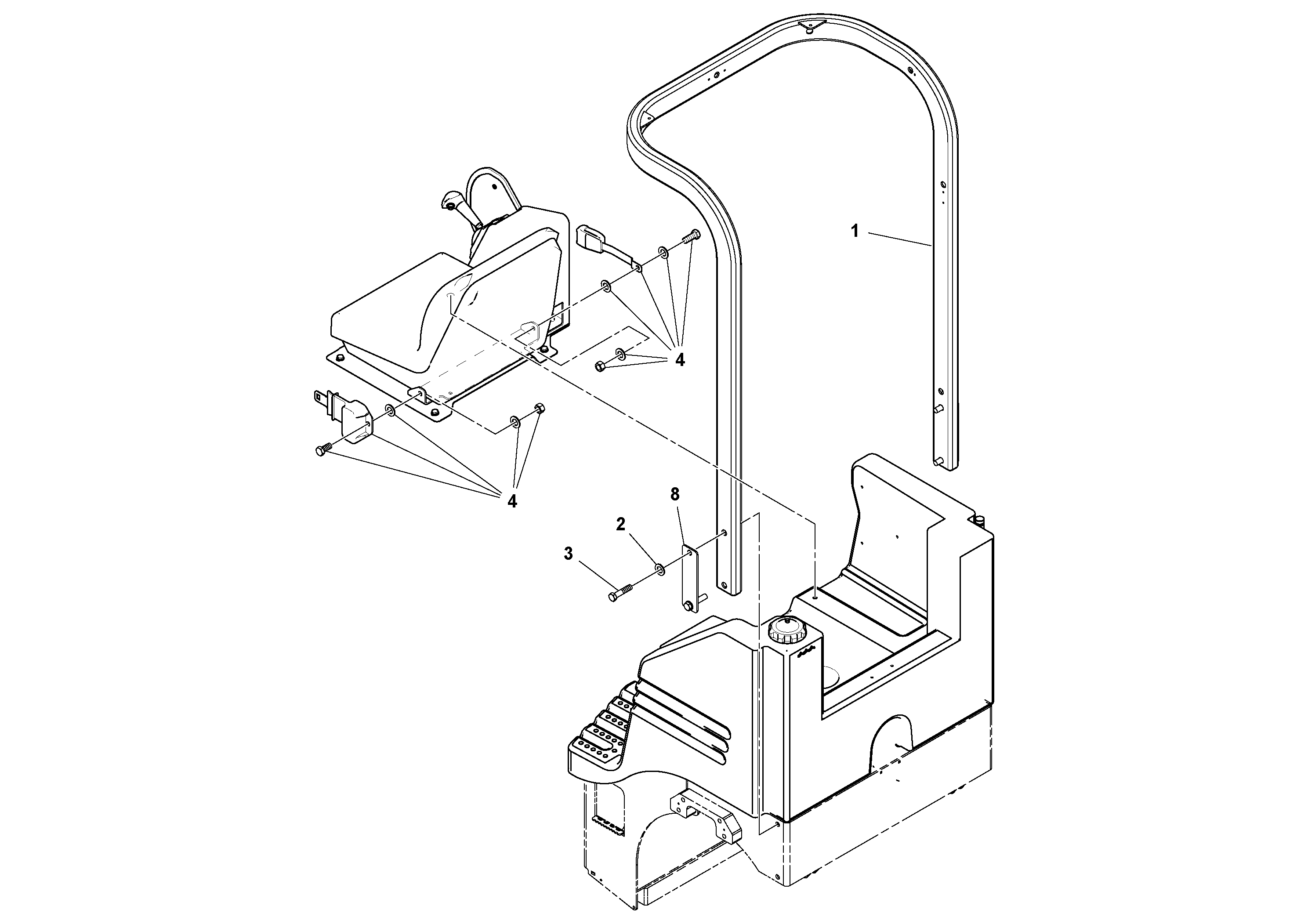 Схема запчастей Volvo CR24/CR30 S/N 197606 - - 27426 Arch ROPS Installation 