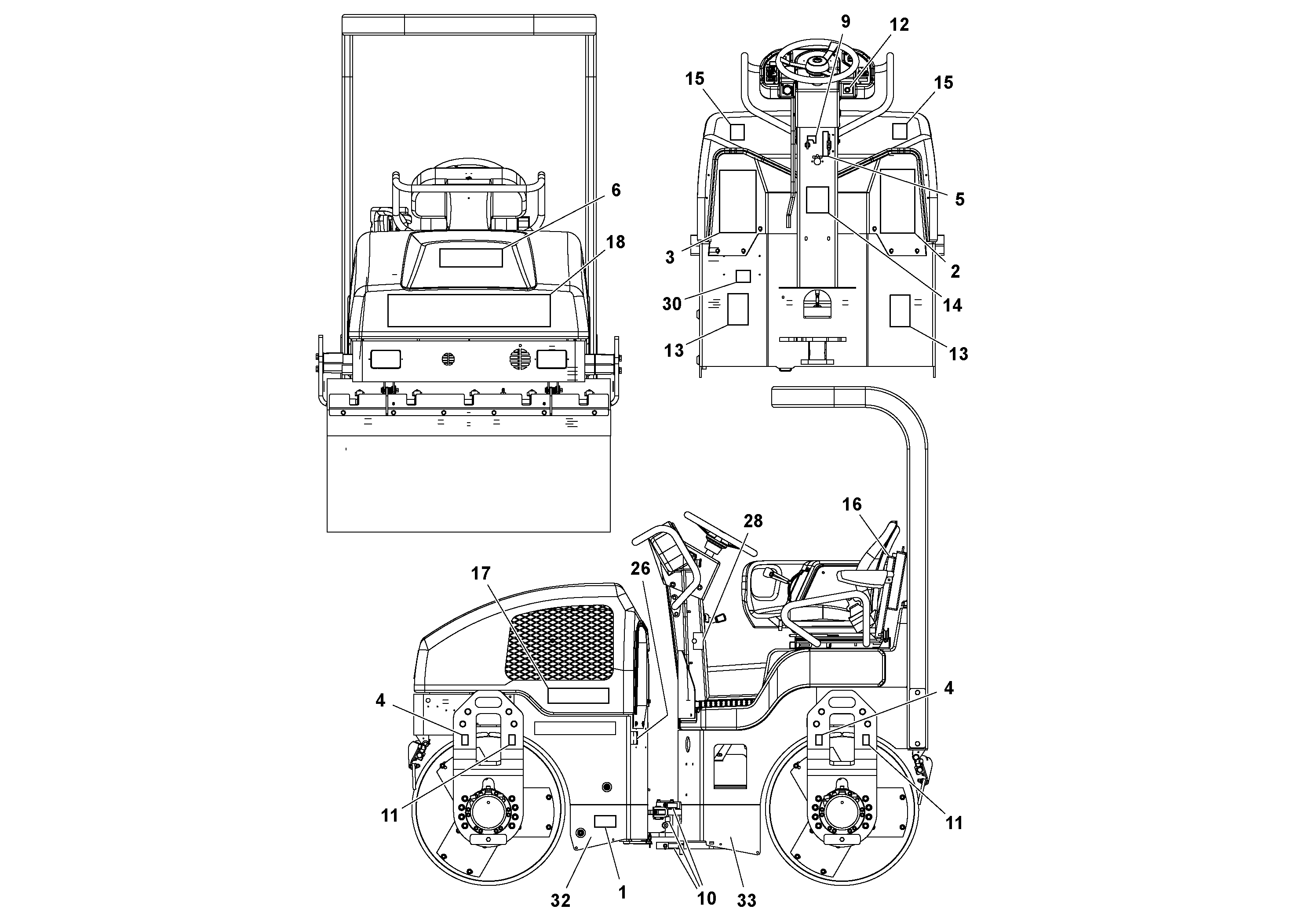 Схема запчастей Volvo CR24/CR30 S/N 197606 - - 50849 U.S. Decal installation 