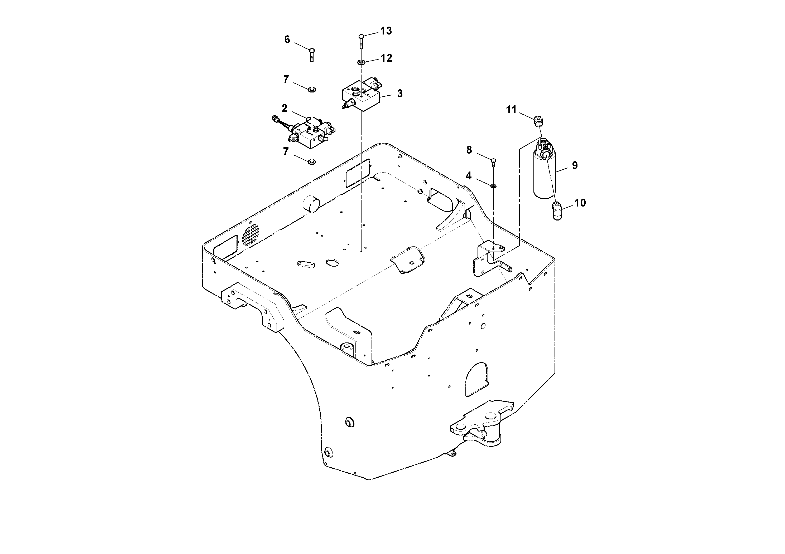 Схема запчастей Volvo CR24/CR30 S/N 197606 - - 46173 Hydraulic Filter and Valves Installation 