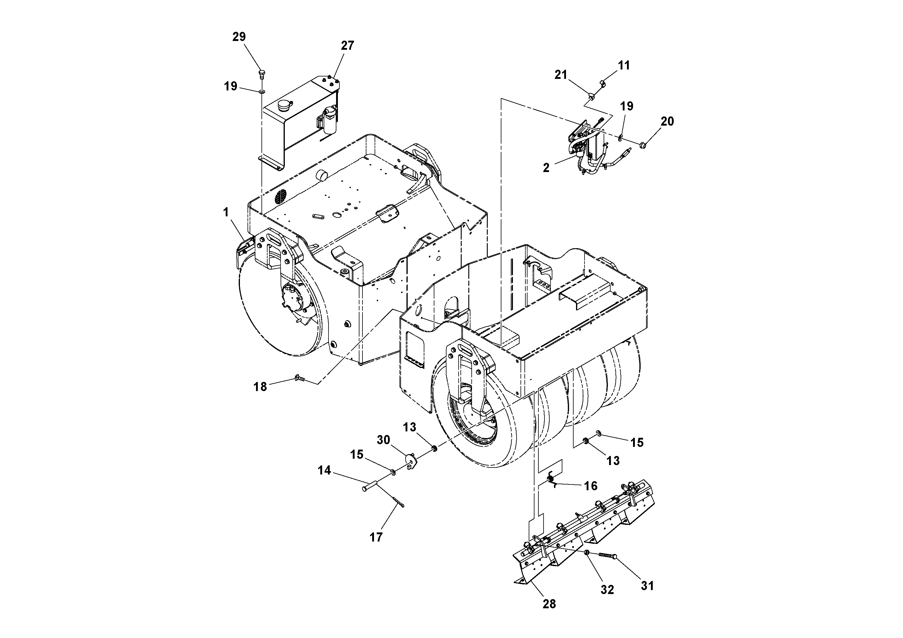 Схема запчастей Volvo CR24/CR30 S/N 197606 - - 54515 Water System Installation 