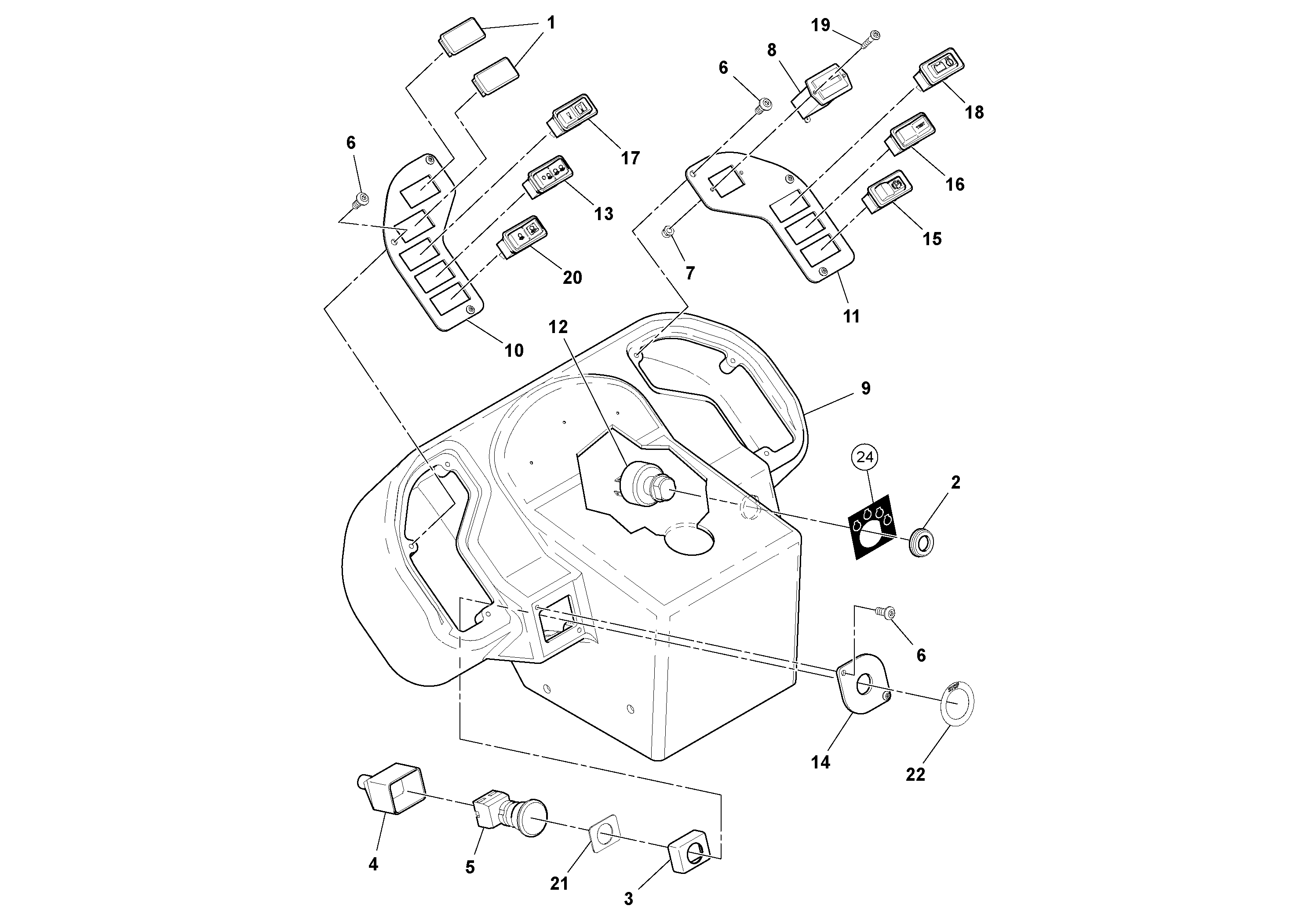 Схема запчастей Volvo DD29/DD30/DD31HF/DD38HF S/N 197592 - - 78547 Console Assembly 