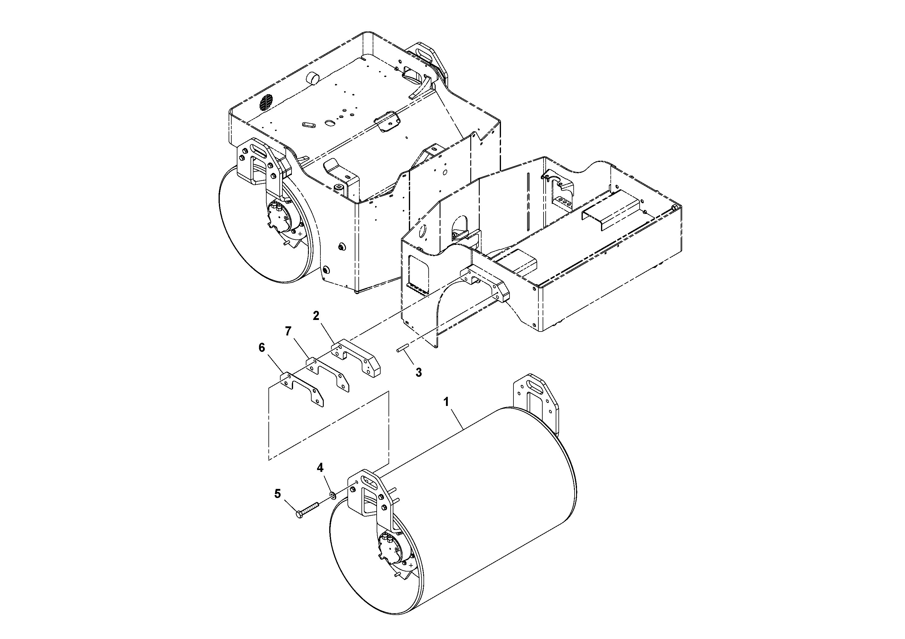 Схема запчастей Volvo DD29/DD30/DD31HF/DD38HF S/N 197592 - - 72320 Drum Installation 