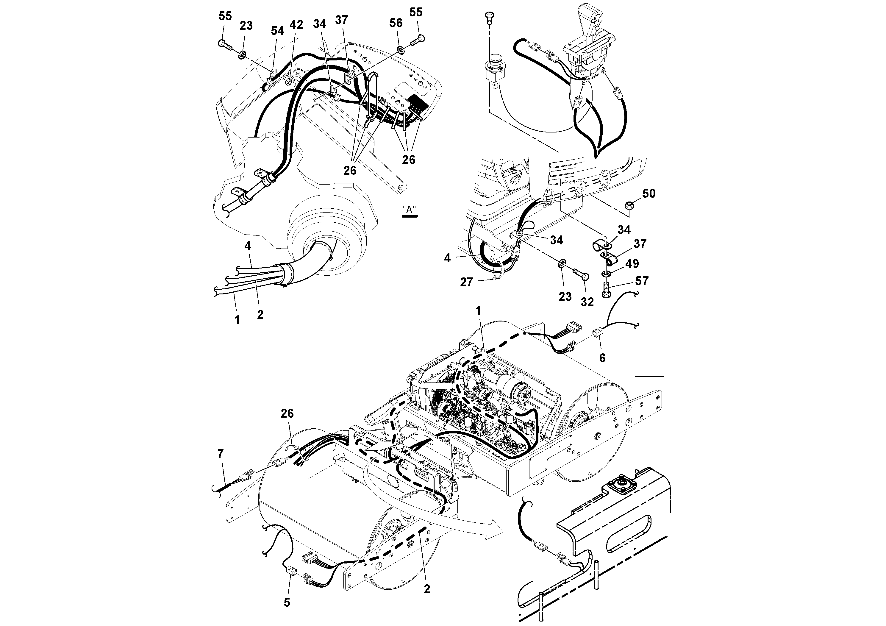Схема запчастей Volvo DD112HF/DD118HF/HA/HFA S/N 197518 - - 102983 Electrical Installation 