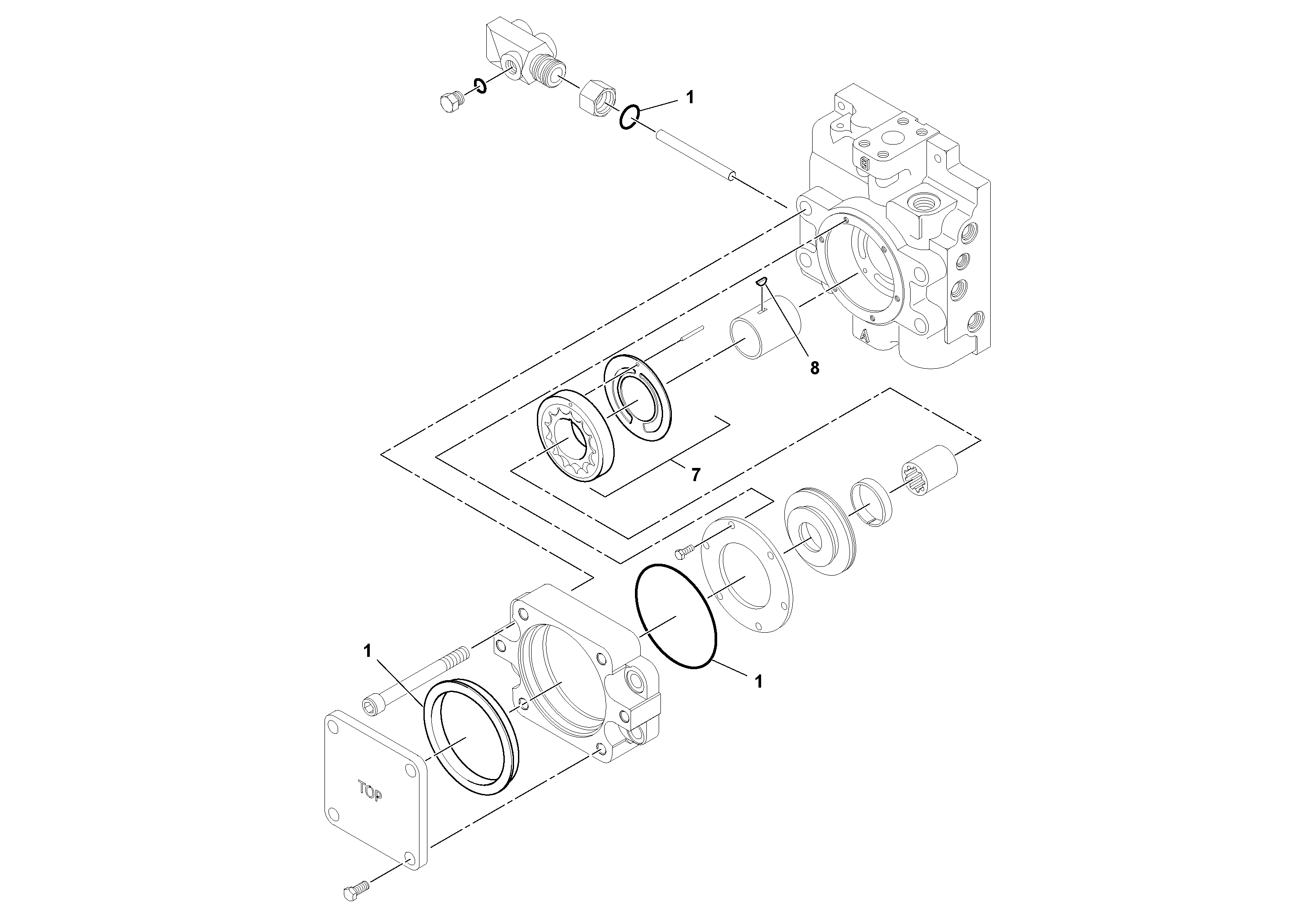 Схема запчастей Volvo DD112HF/DD118HF/HA/HFA S/N 197518 - - 14847 Propulsion Pump 