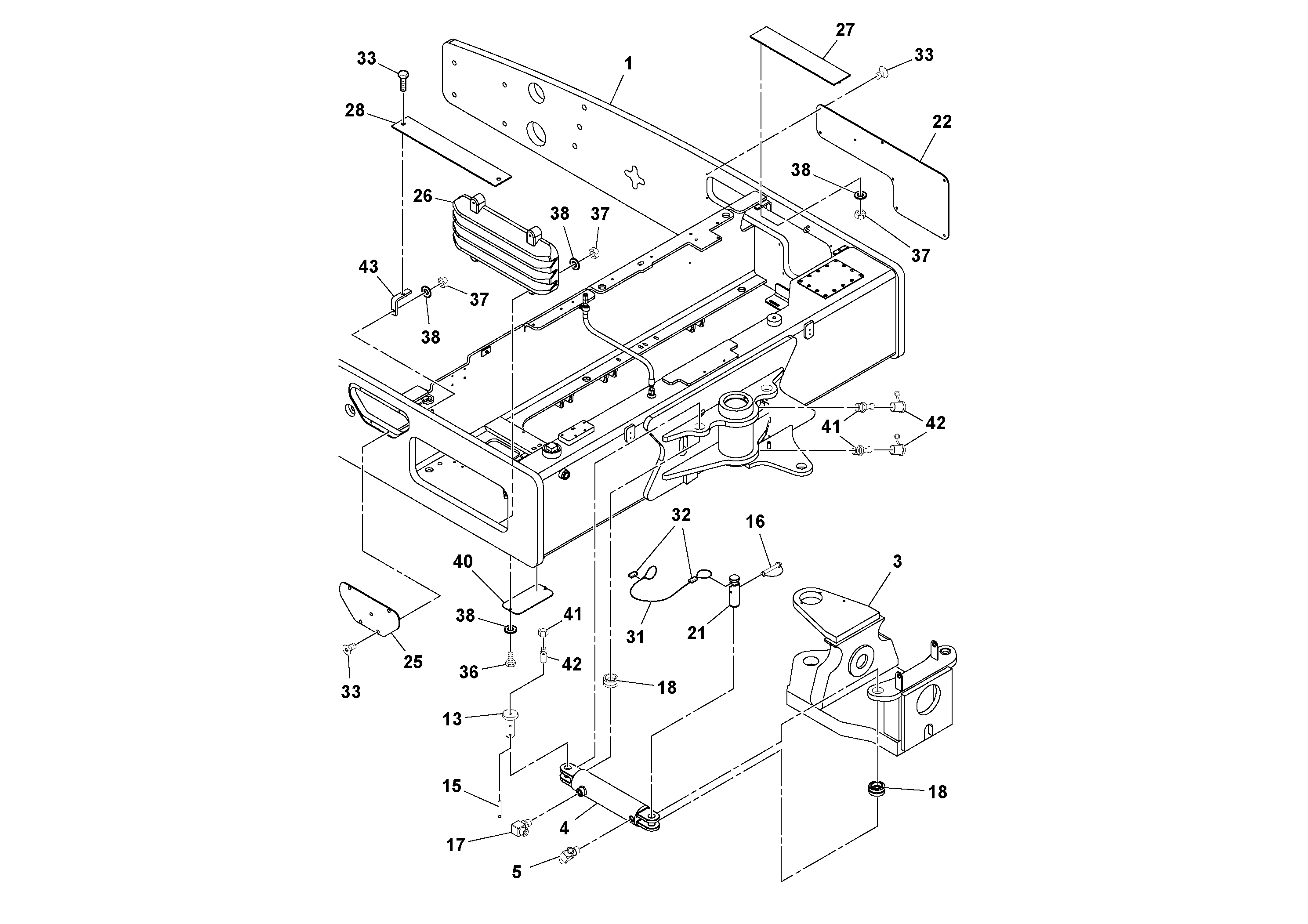 Схема запчастей Volvo DD112HF/DD118HF/HA/HFA S/N 197518 - - 57754 Frame Installation 