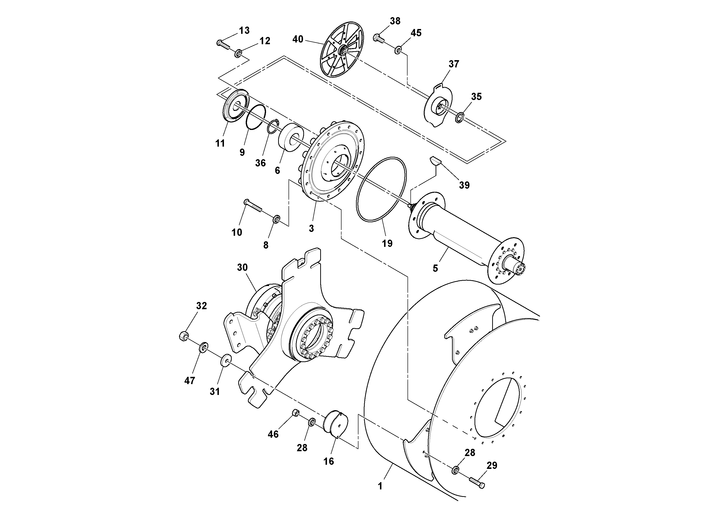Схема запчастей Volvo DD112HF/DD118HF/HA/HFA S/N 197518 - - 42793 Drum Assembly 