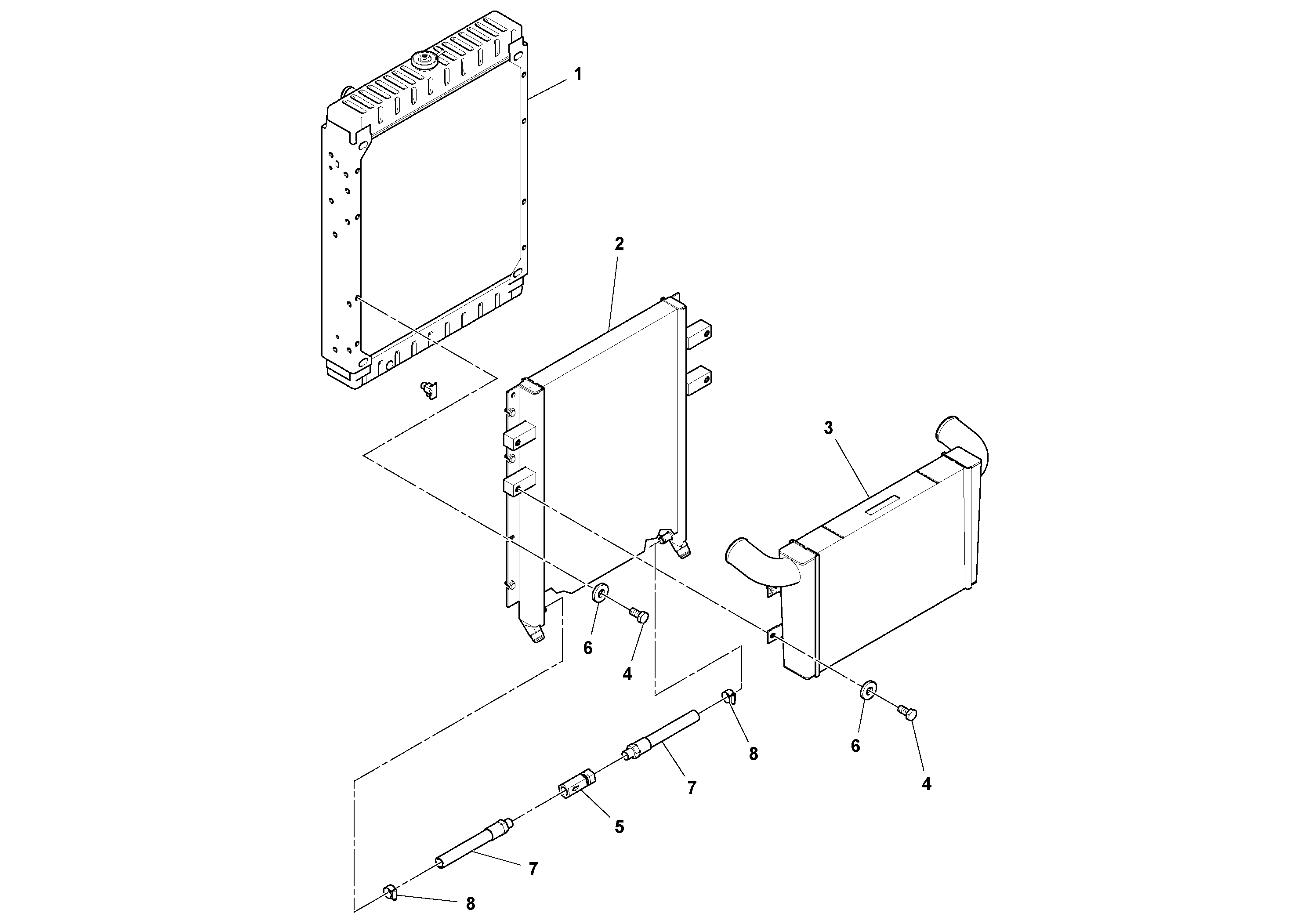 Схема запчастей Volvo DD112HF/DD118HF/HA/HFA S/N 197518 - - 57737 Cooling Assembly 