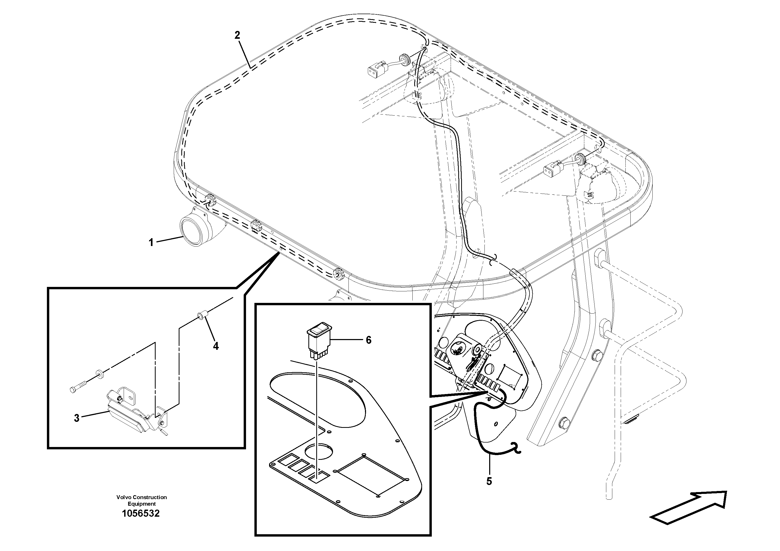 Схема запчастей Volvo DD112HF/DD118HF/HA/HFA S/N 197518 - - 77152 Work light Installation 
