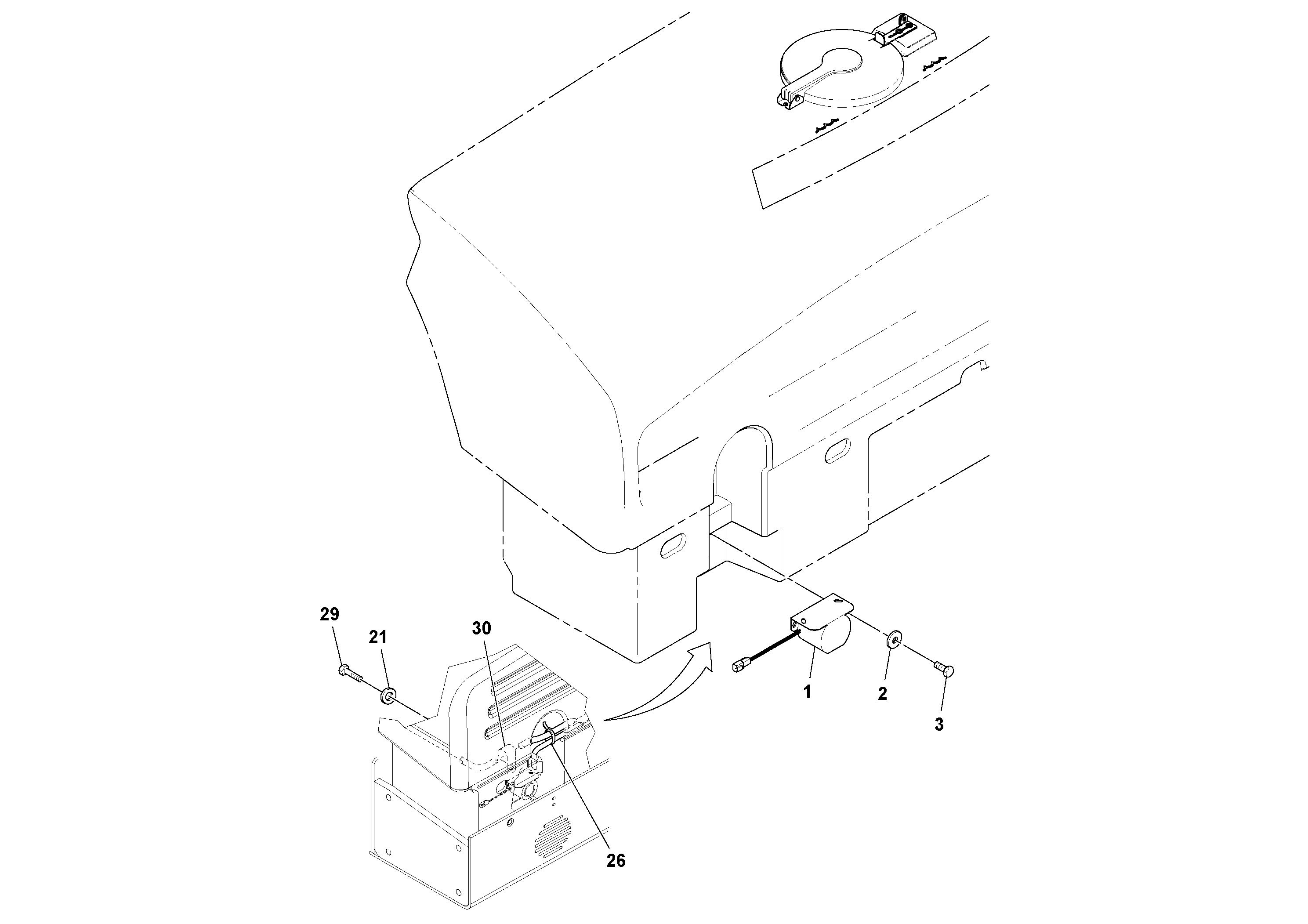 Схема запчастей Volvo DD112HF/DD118HF/HA/HFA S/N 197518 - - 5381 Back-up Alarm Installation 