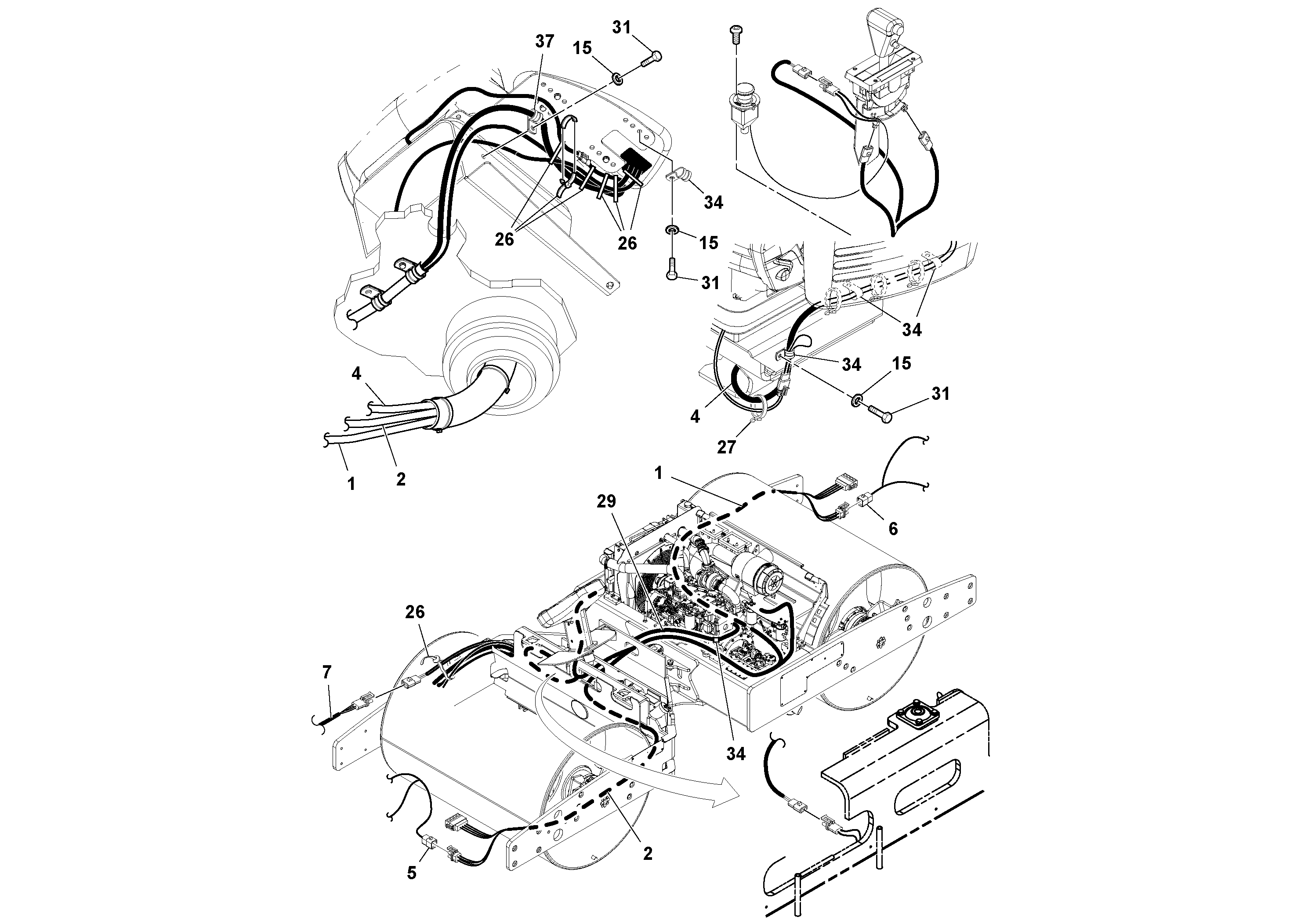 Схема запчастей Volvo DD132HF/DD138HF/HA/HFA S/N 197527- - 51105 Electrical 