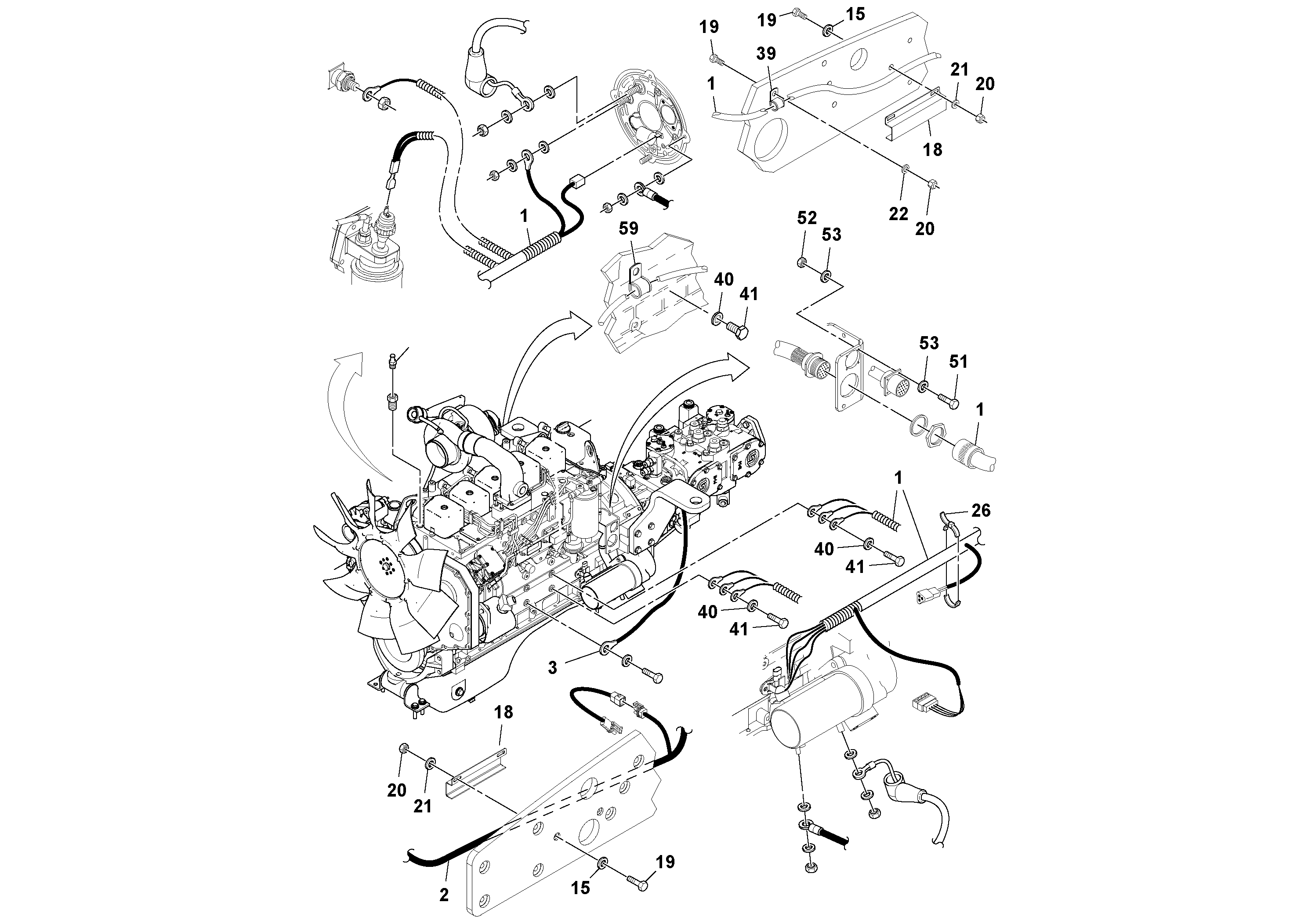 Схема запчастей Volvo DD132HF/DD138HF/HA/HFA S/N 197527- - 98870 Electrical 