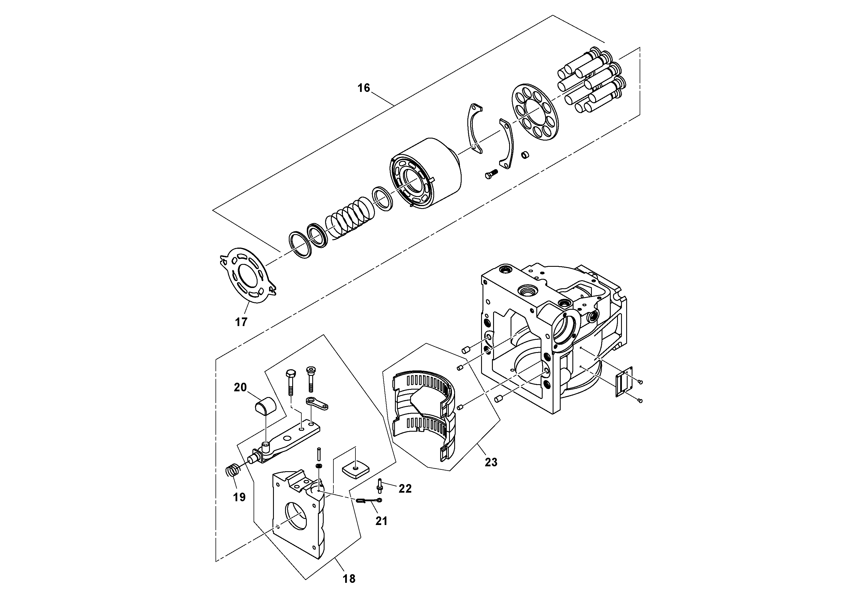 Схема запчастей Volvo DD132HF/DD138HF/HA/HFA S/N 197527- - 24921 Propulsion Pump 