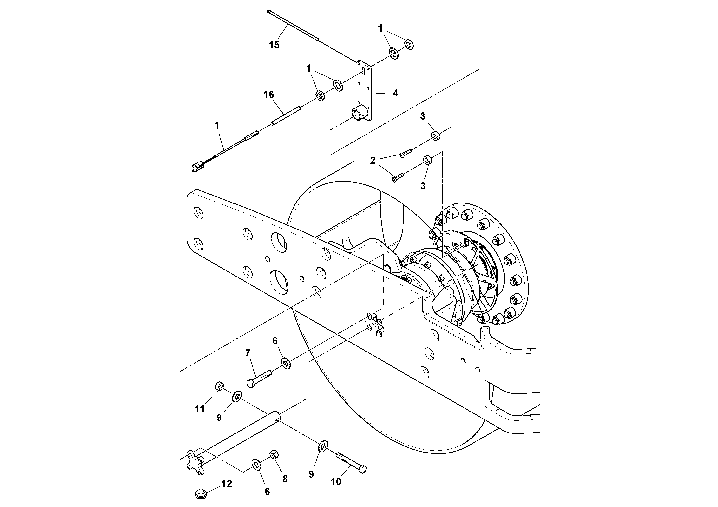 Схема запчастей Volvo DD132HF/DD138HF/HA/HFA S/N 197527- - 33001 Amplitude Sensor 