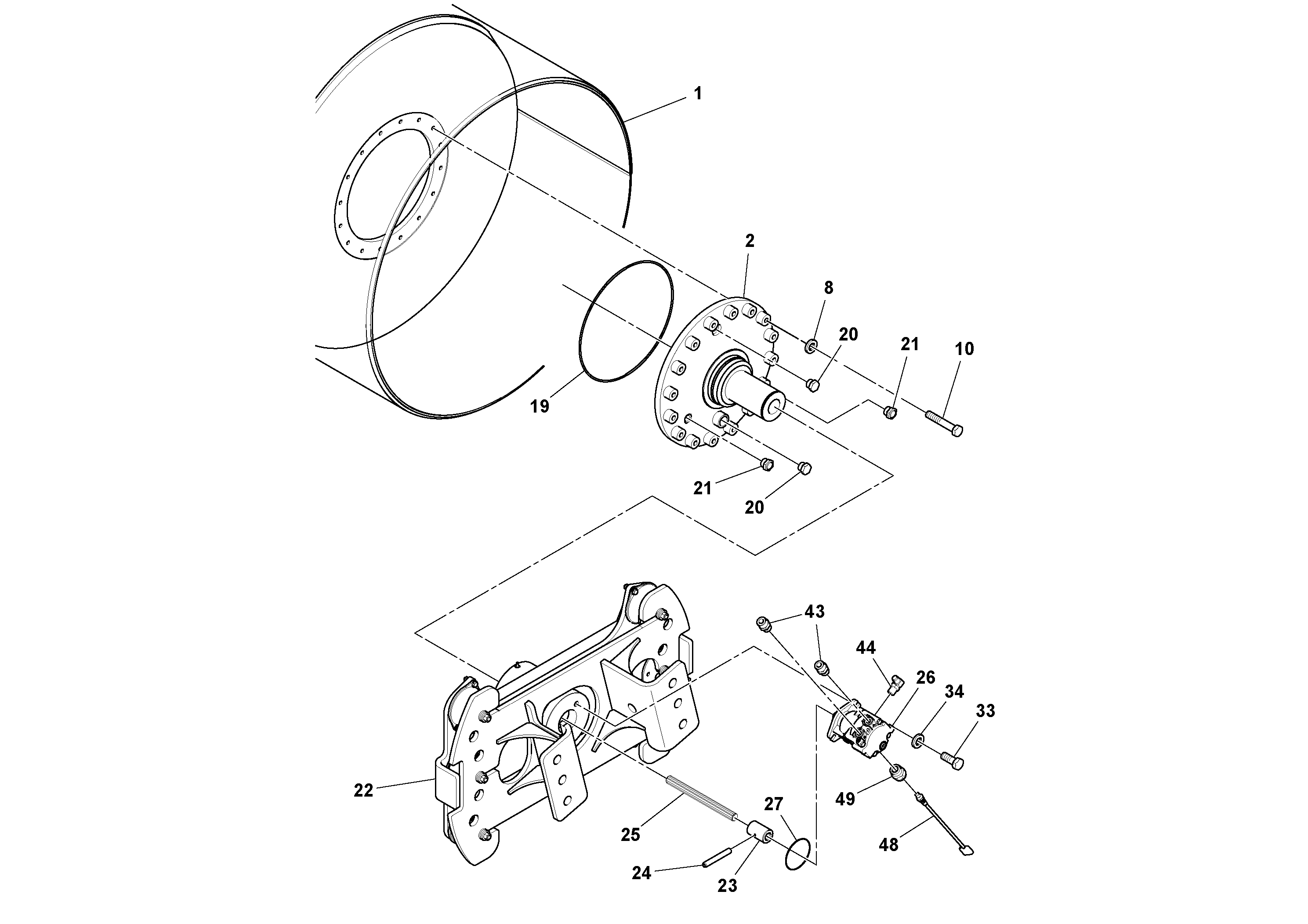 Схема запчастей Volvo DD132HF/DD138HF/HA/HFA S/N 197527- - 99749 Drum Assembly 