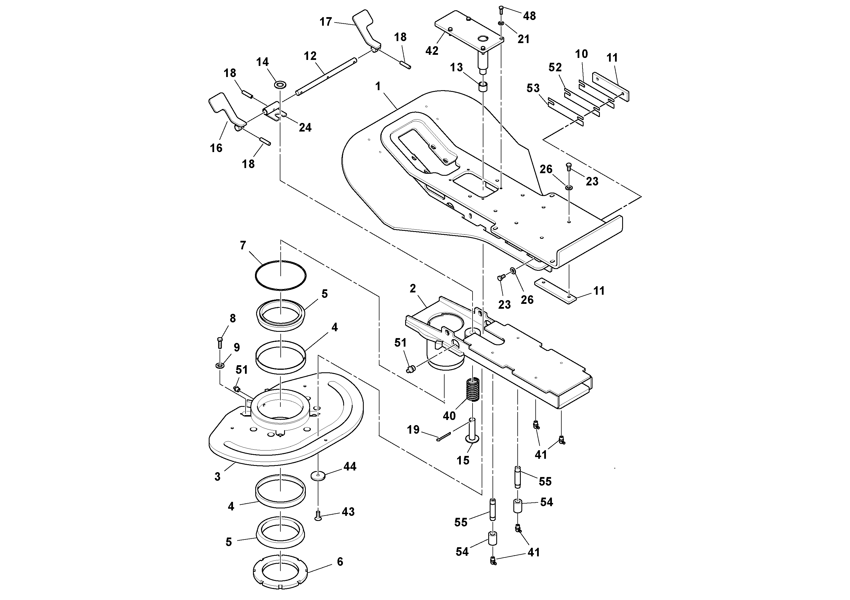 Схема запчастей Volvo DD132HF/DD138HF/HA/HFA S/N 197527- - 106703 Operators Platform Assembly 